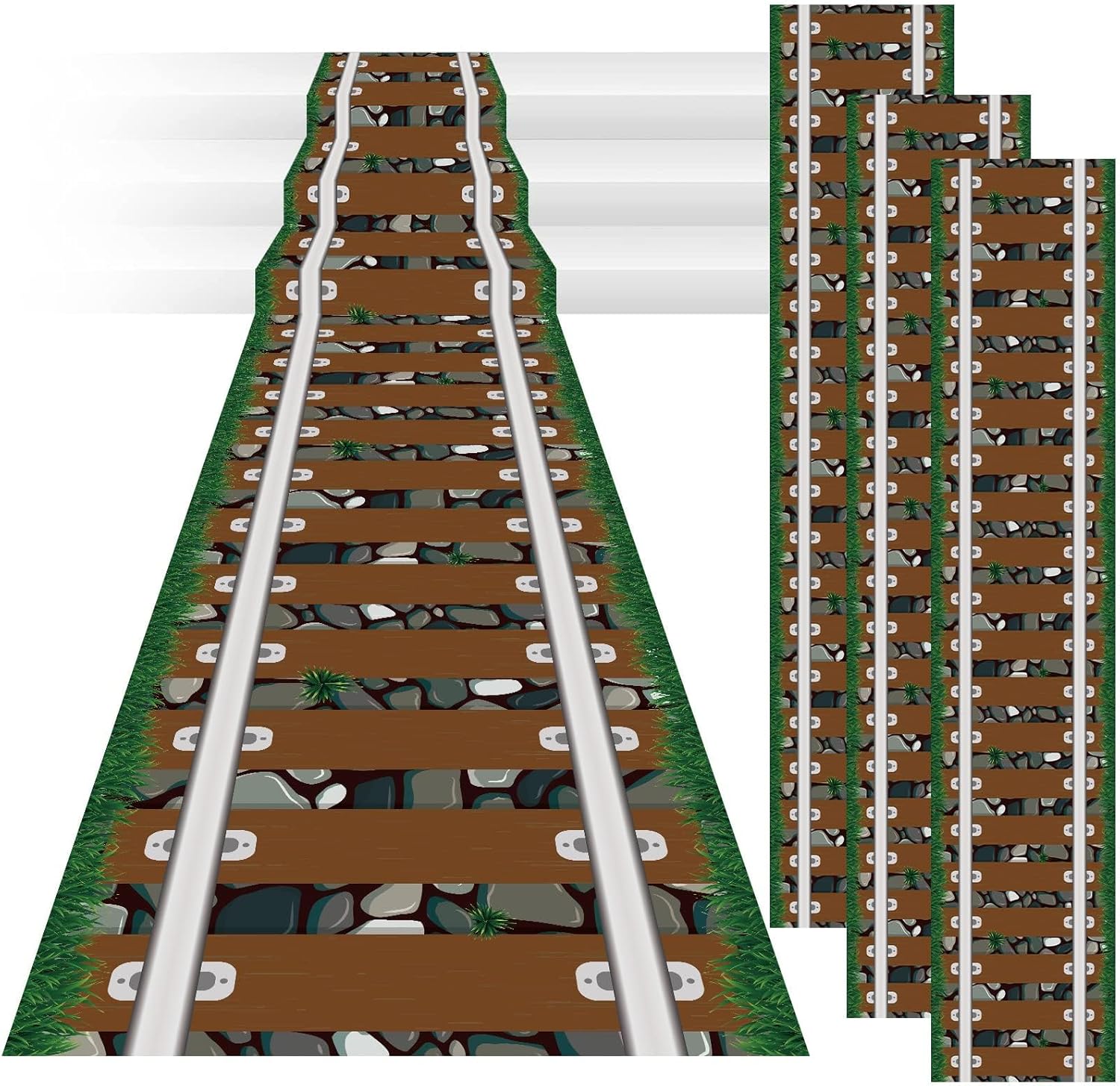 3 Pack 24 Inch x 10 Ft Western Plastic Railroad Aisle Runner Decorations