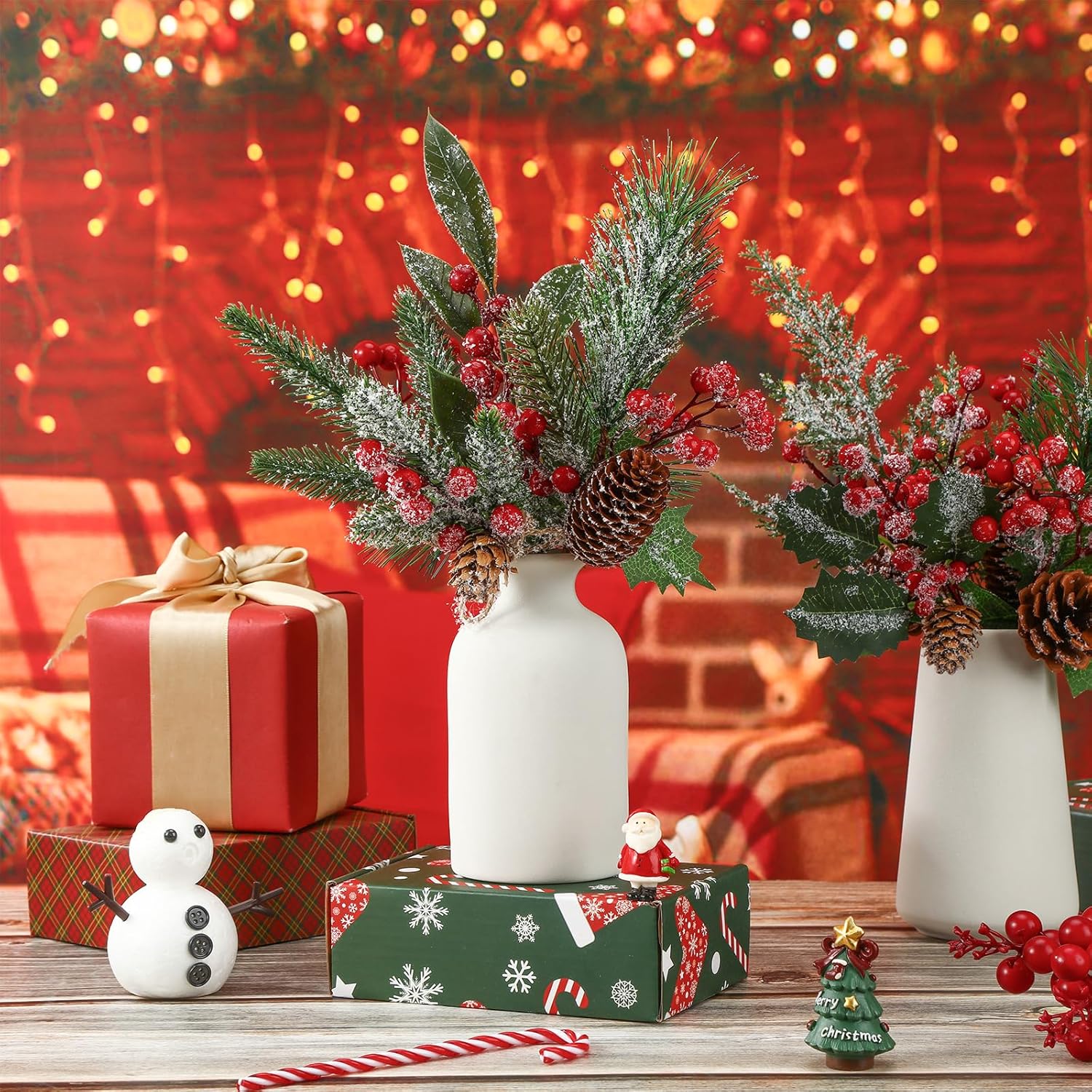 Cindeer 16 Piece Christmas Artificial Pine Picks Set