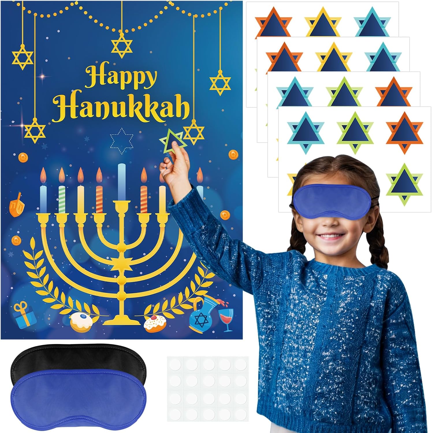 AUGSUN Hanukkah Decorations Game Set