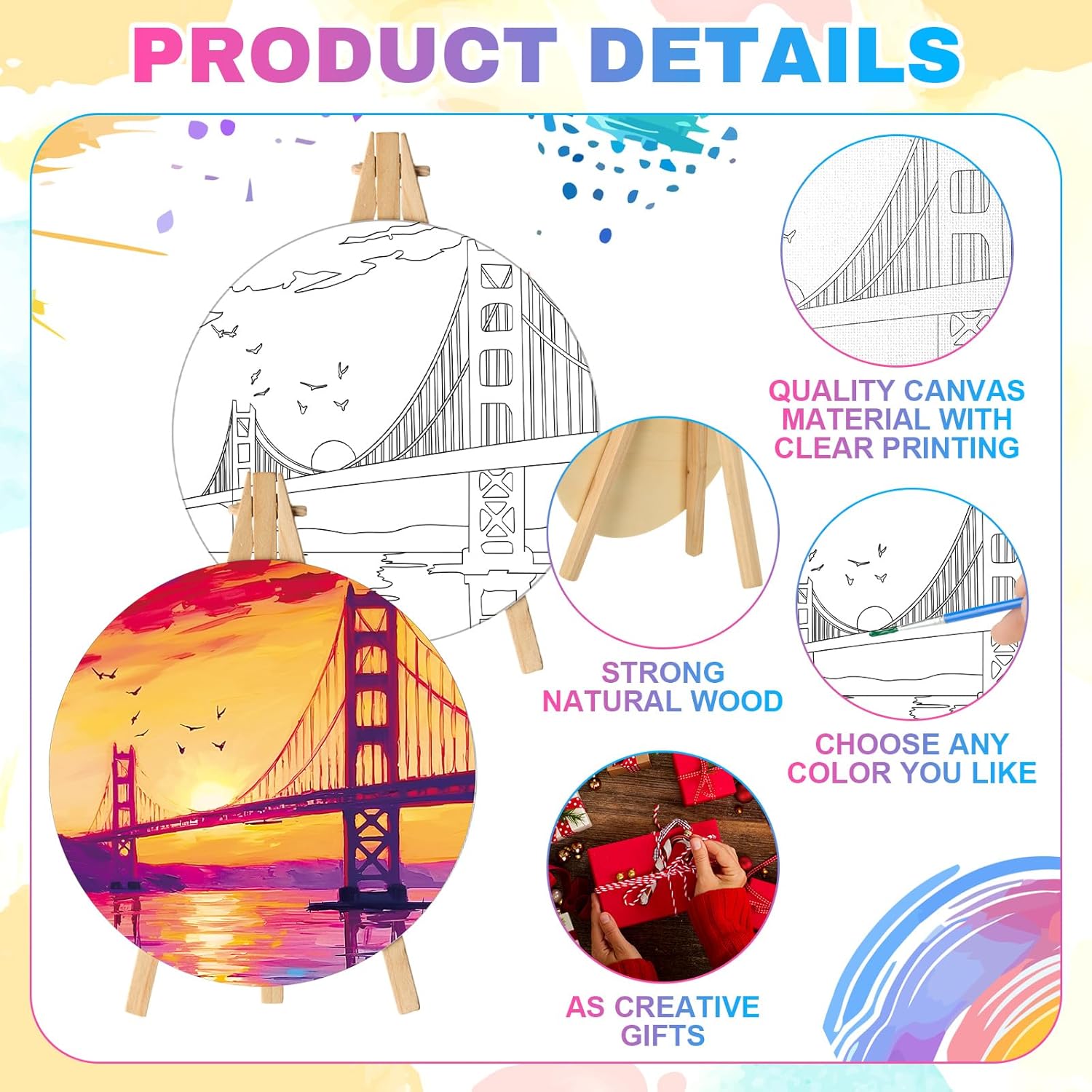Supervitae 72 Piece Paint and Sip Canvas Kit for Adults
