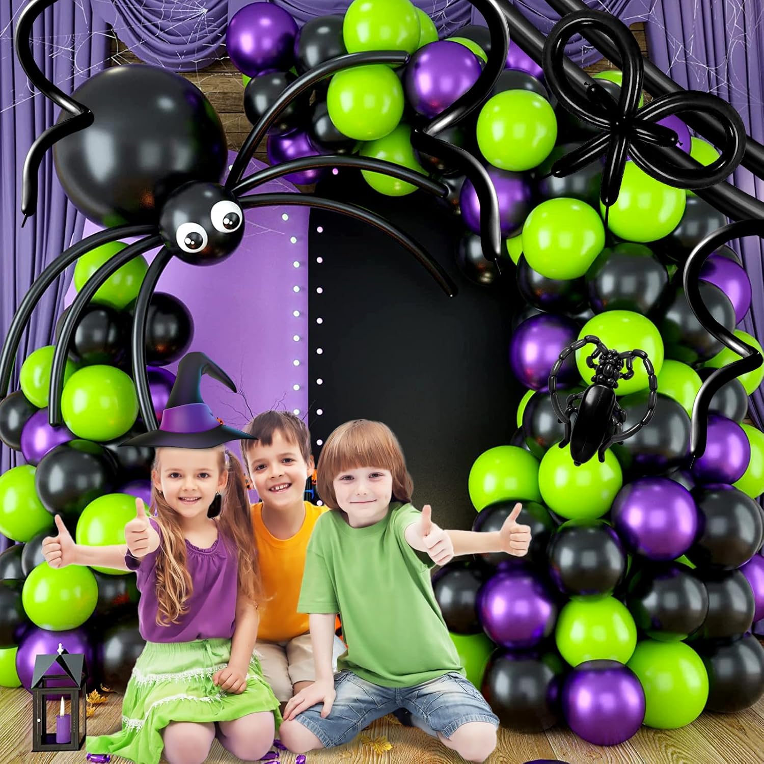 Black 260 Balloons Kit for Party Decorations