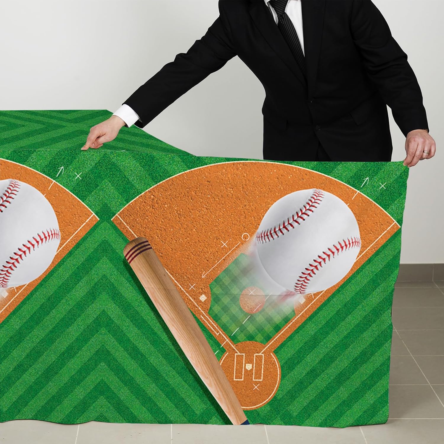 Gatherfun Baseball Party Tablecloths 2-Pack