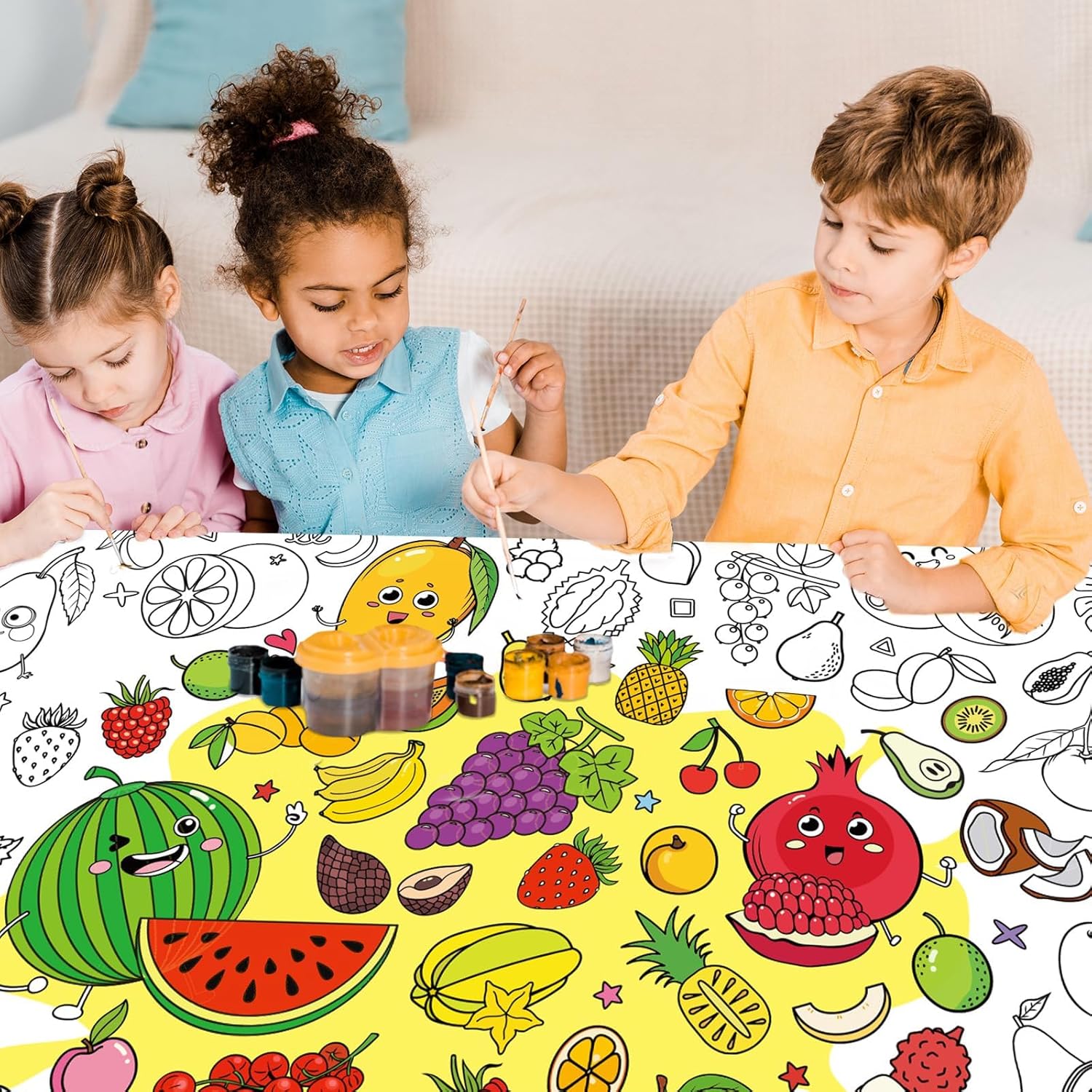 ZOIIWA Giant Summer Fruit Coloring Poster for Kids
