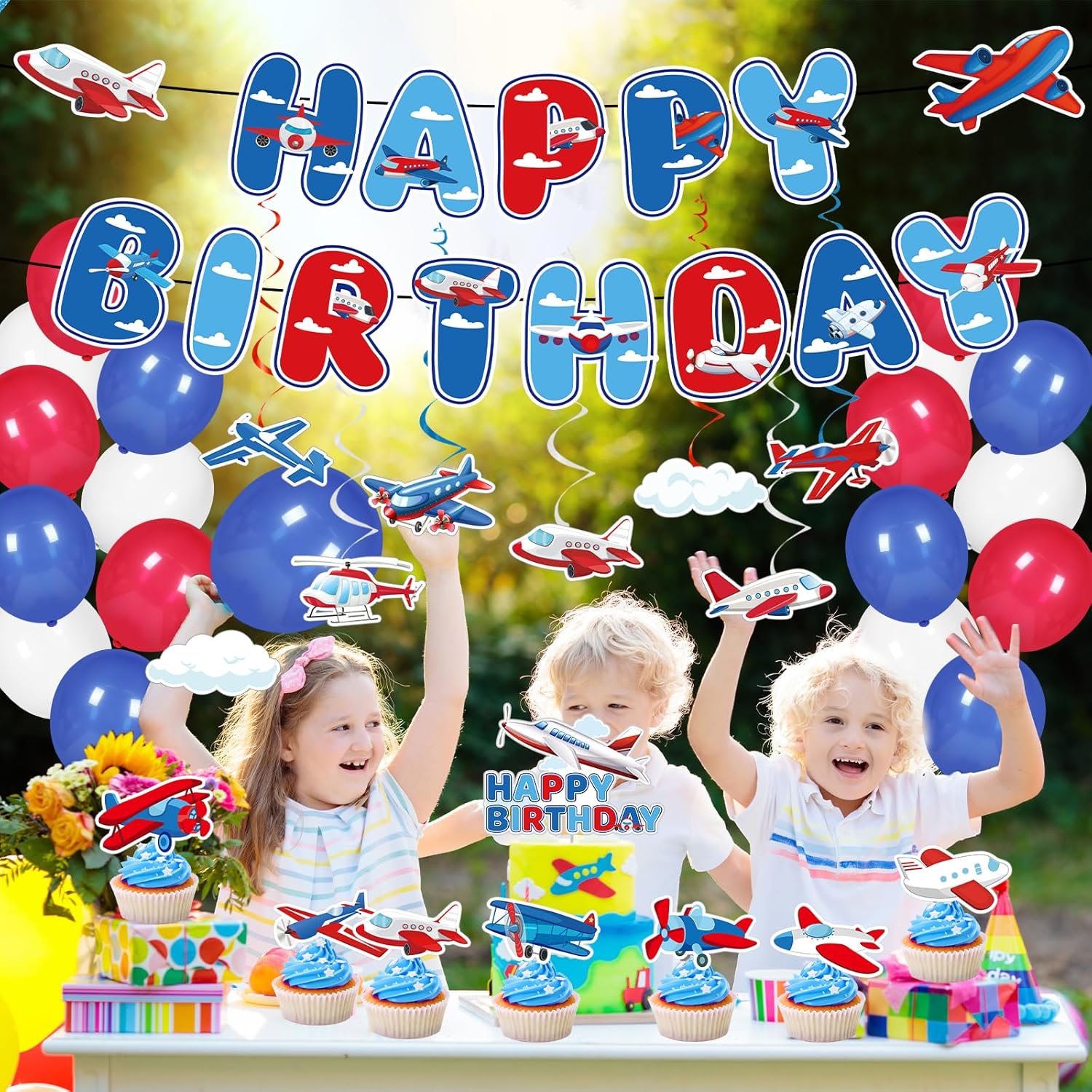 Airplane Birthday Party Decorations 49PCS Set