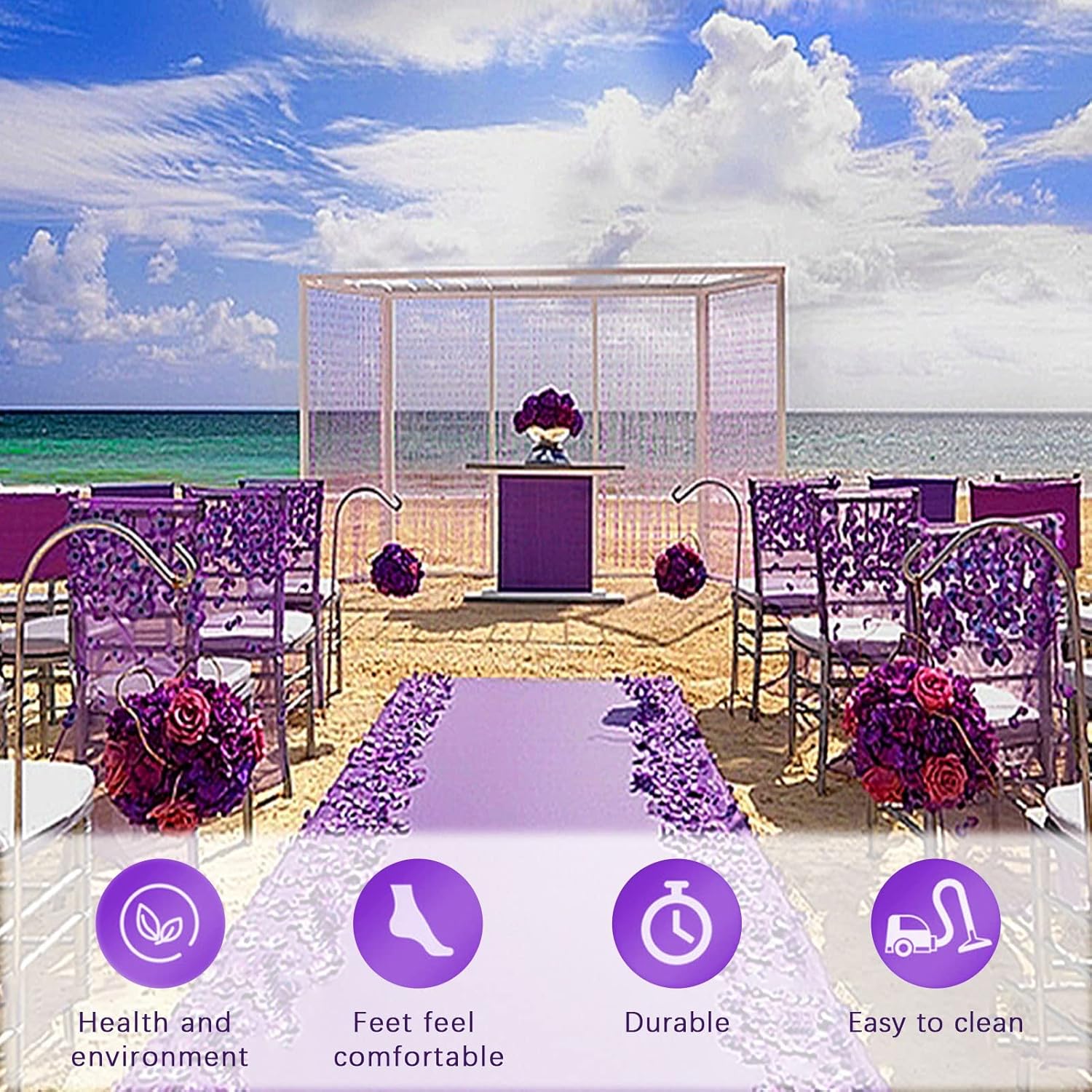 Purple Carpet Aisle Runner Rug 30m 2mm Thick Wedding Party Decor