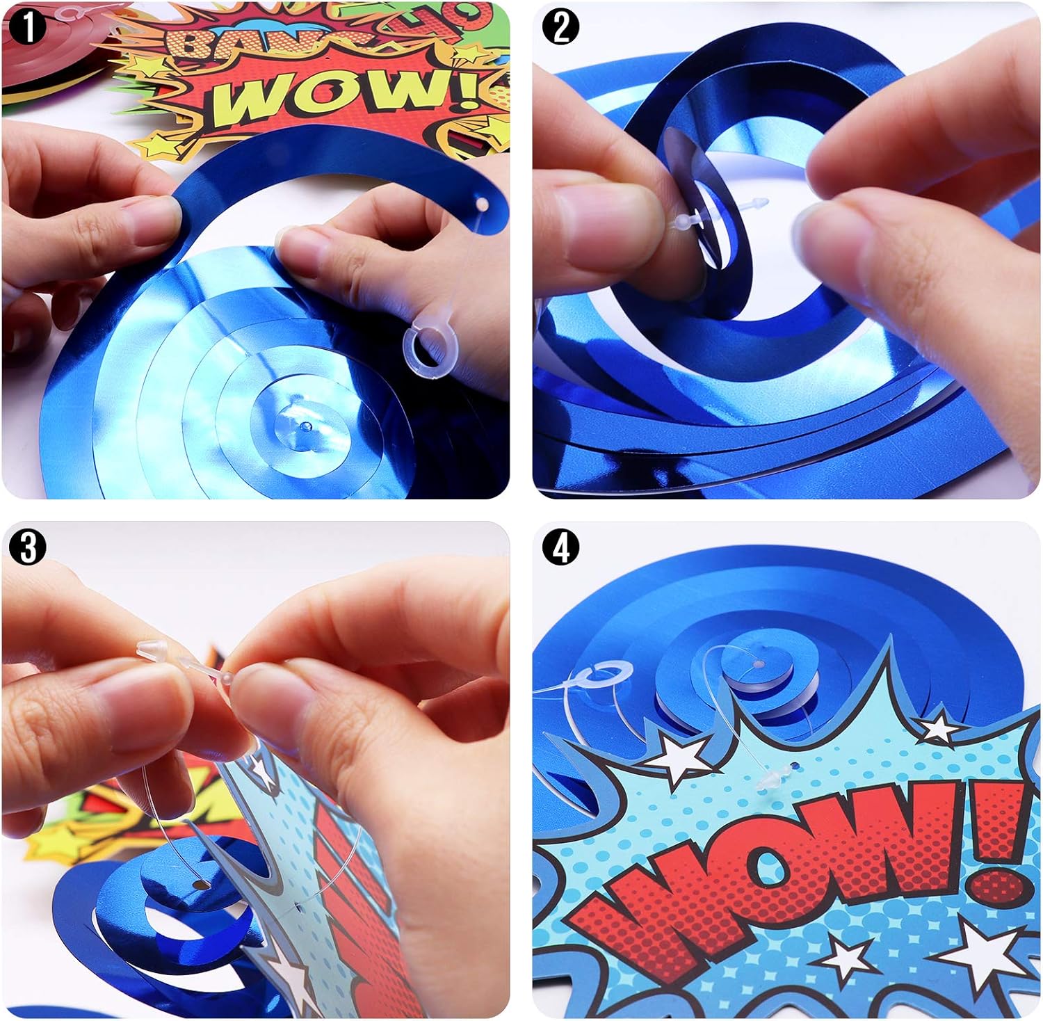 Superhero Party Decor Foil Swirls 30 Pack
