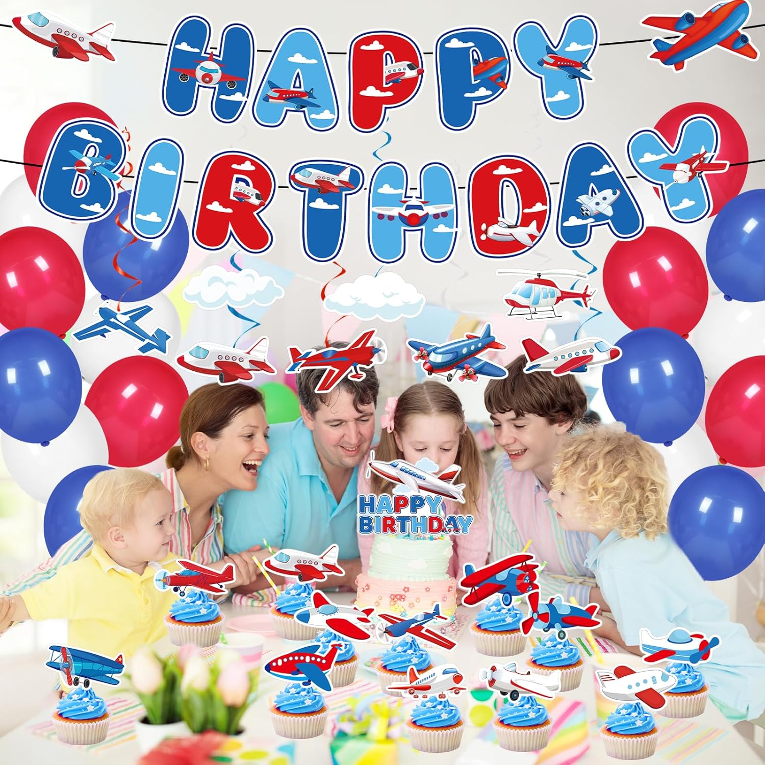Airplane Birthday Party Decorations 49PCS Set