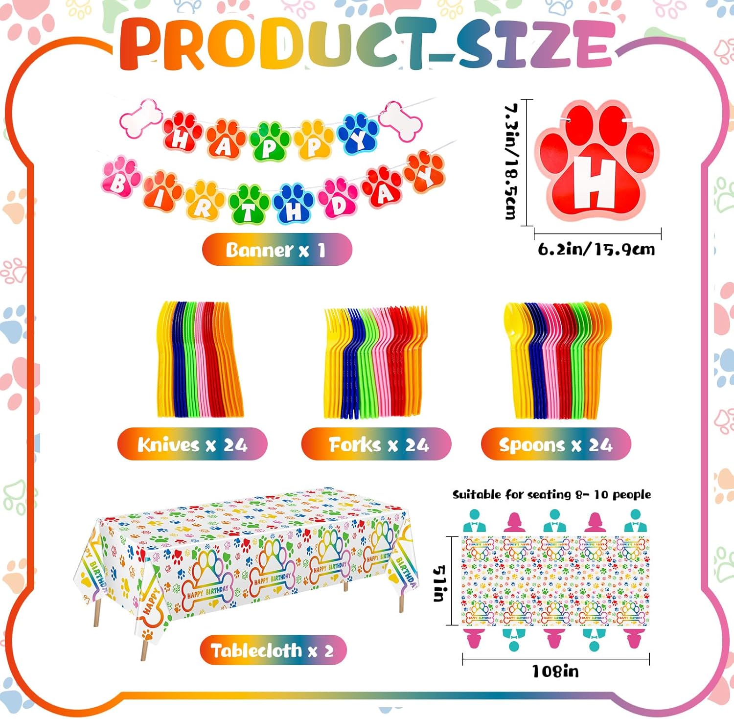 Gejoy 171 Pcs Dog Birthday Party Decorations Supplies