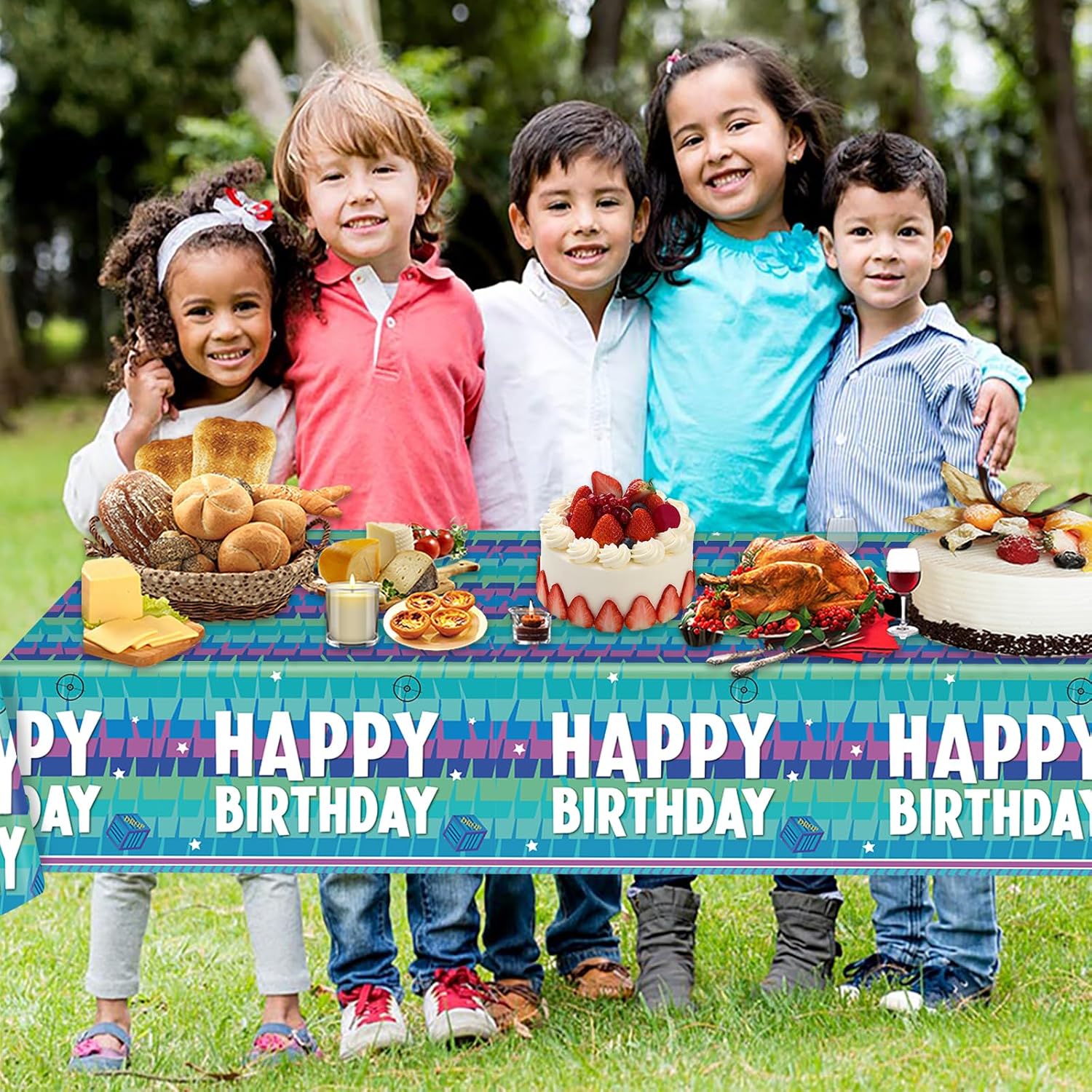 2PCS Video Games Tablecloths for Birthday Parties