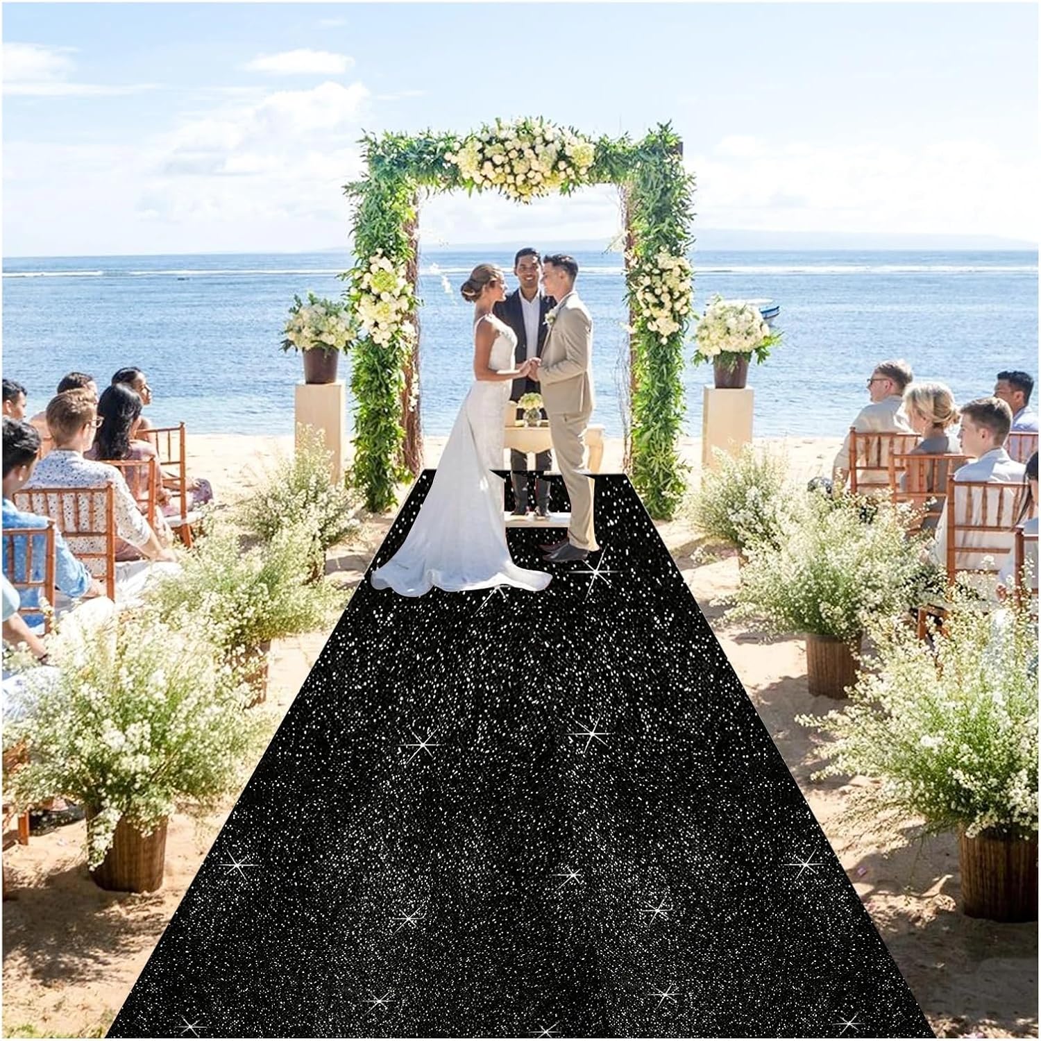 Elegant Wedding Aisle Runner Non Slip Washable Carpet