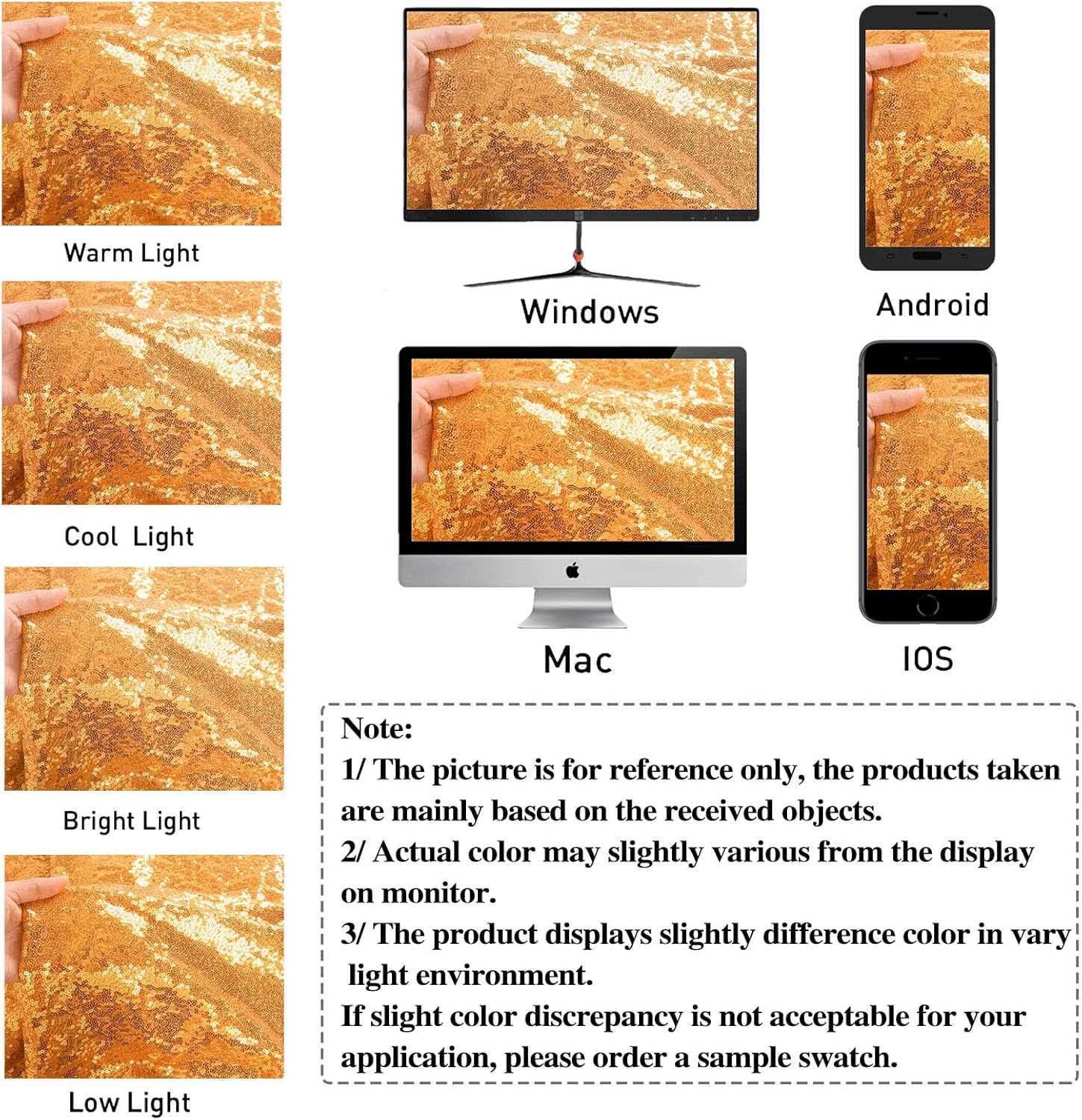Duoobao Deep Gold Sequin Aisle Runner for Wedding