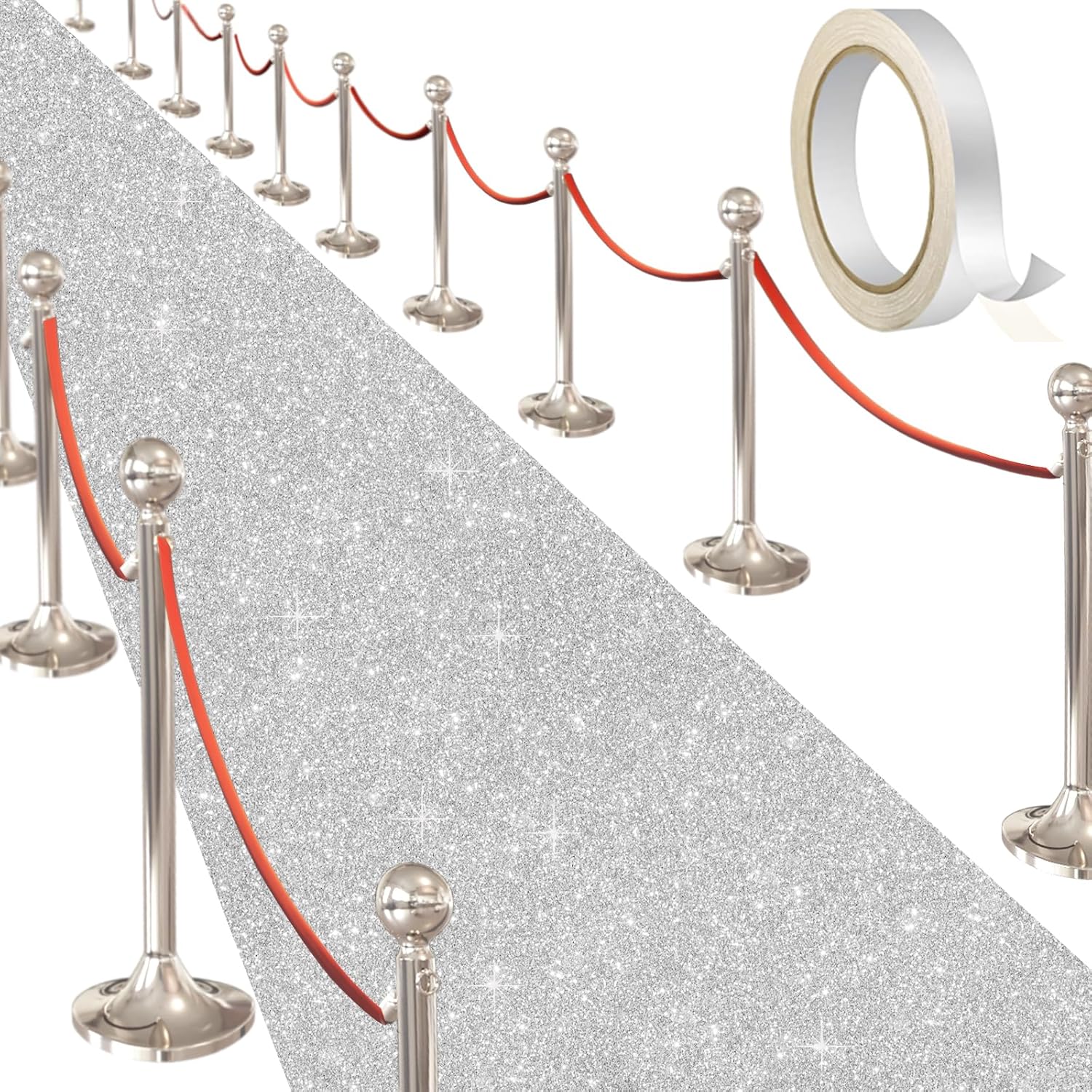 Glitter Carpet Runner 26FT x 30FT for Party and Event Decor