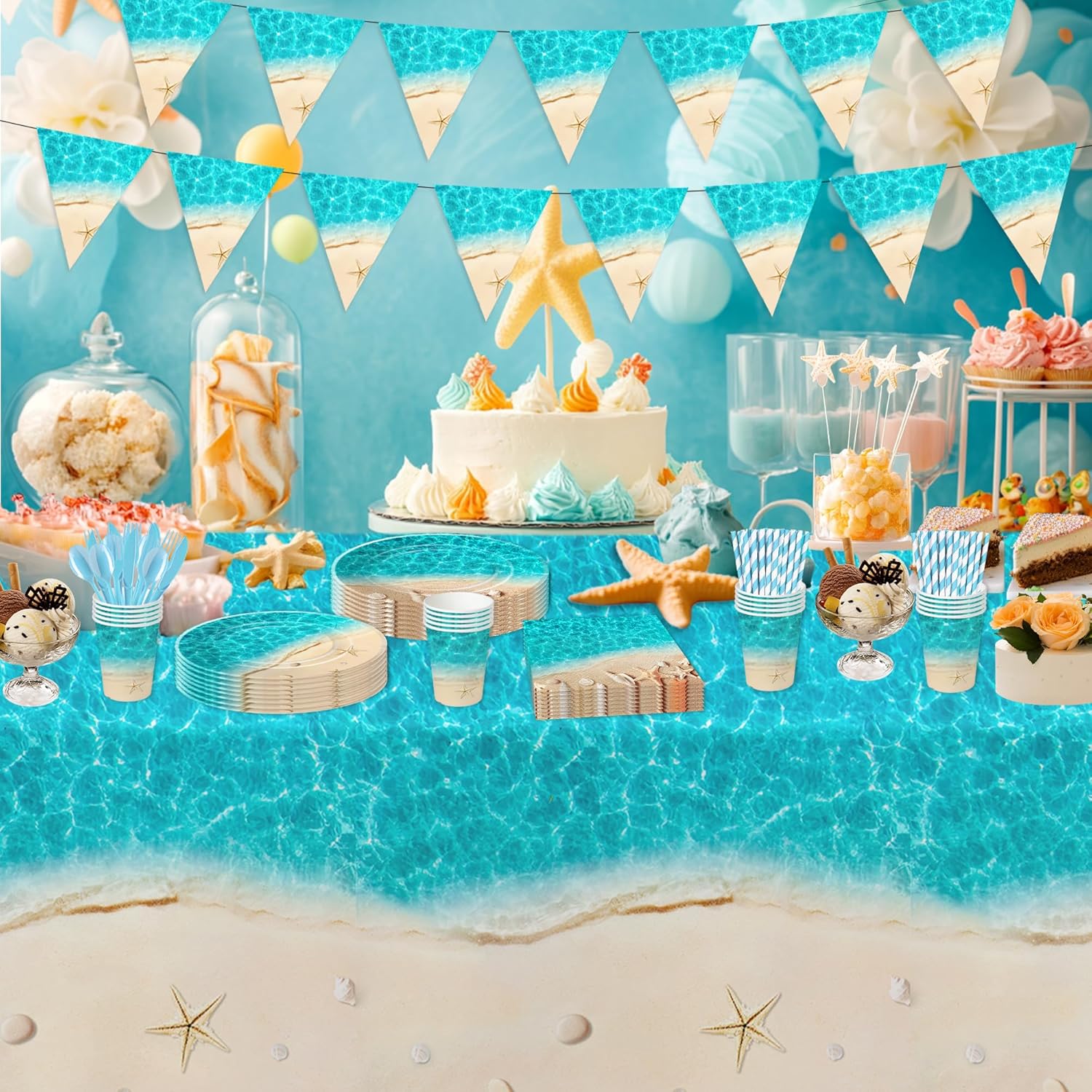 Srua Don Beach Party Tablecloths 3 Pack 55x86 Inches