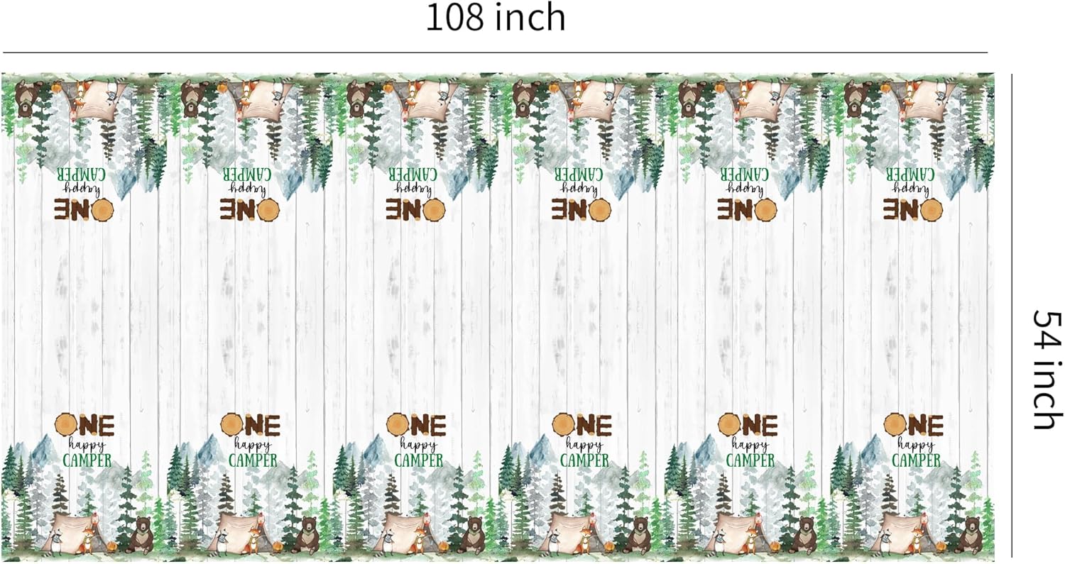 Camping Birthday Party Tablecloth Set 3 Pack 54x108