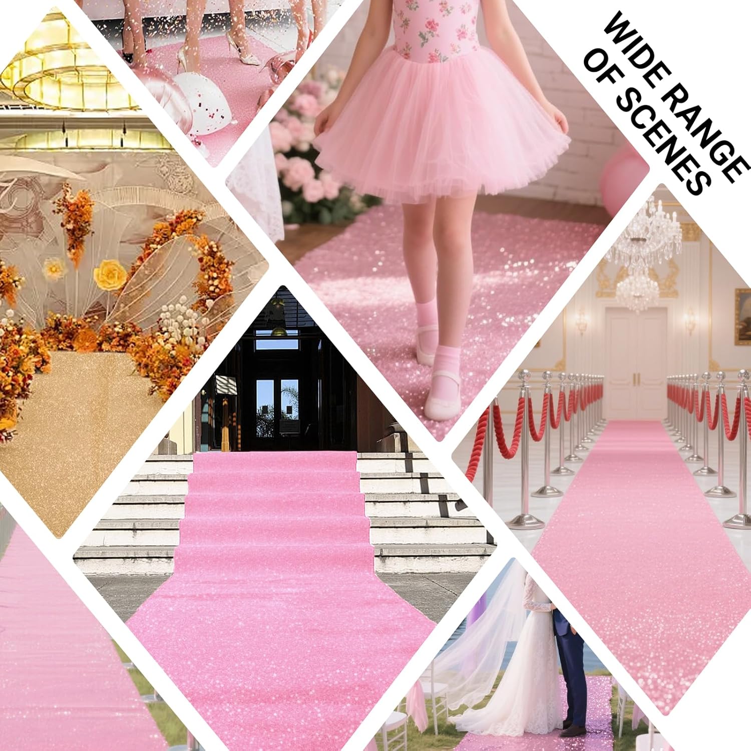 Glitter Carpet Runner for Party - 26FTx15FT