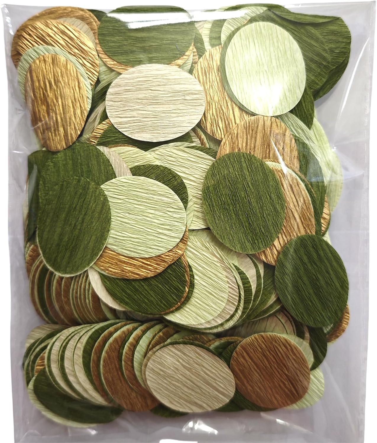 600 PCS Gold Sage Green Crepe Paper Confetti