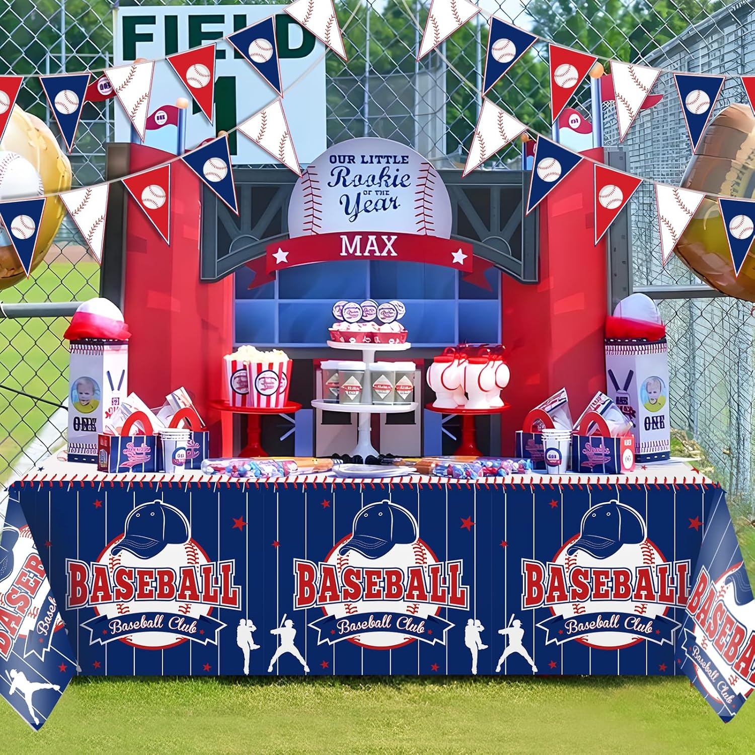 YUNVI 4 Pcs Baseball Party Decor Kit