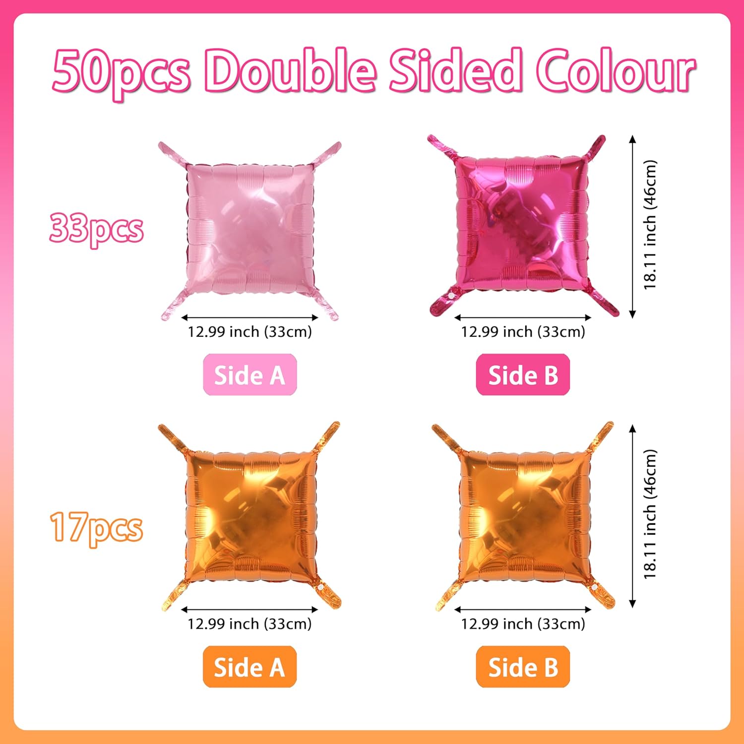 HOMEZZO Champagne Pink Balloon Wall Backdrop - 50PCS Double Sided Foil Balloons for Birthday Decor