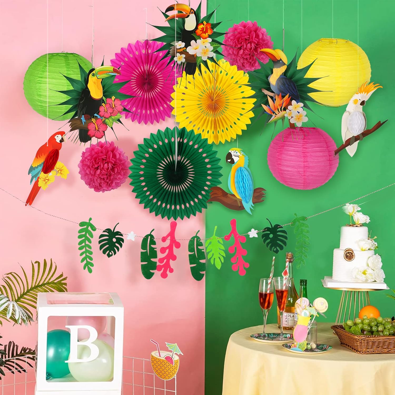 Tropical Birds Toucan Parrot Decorations for Summer Beach Party