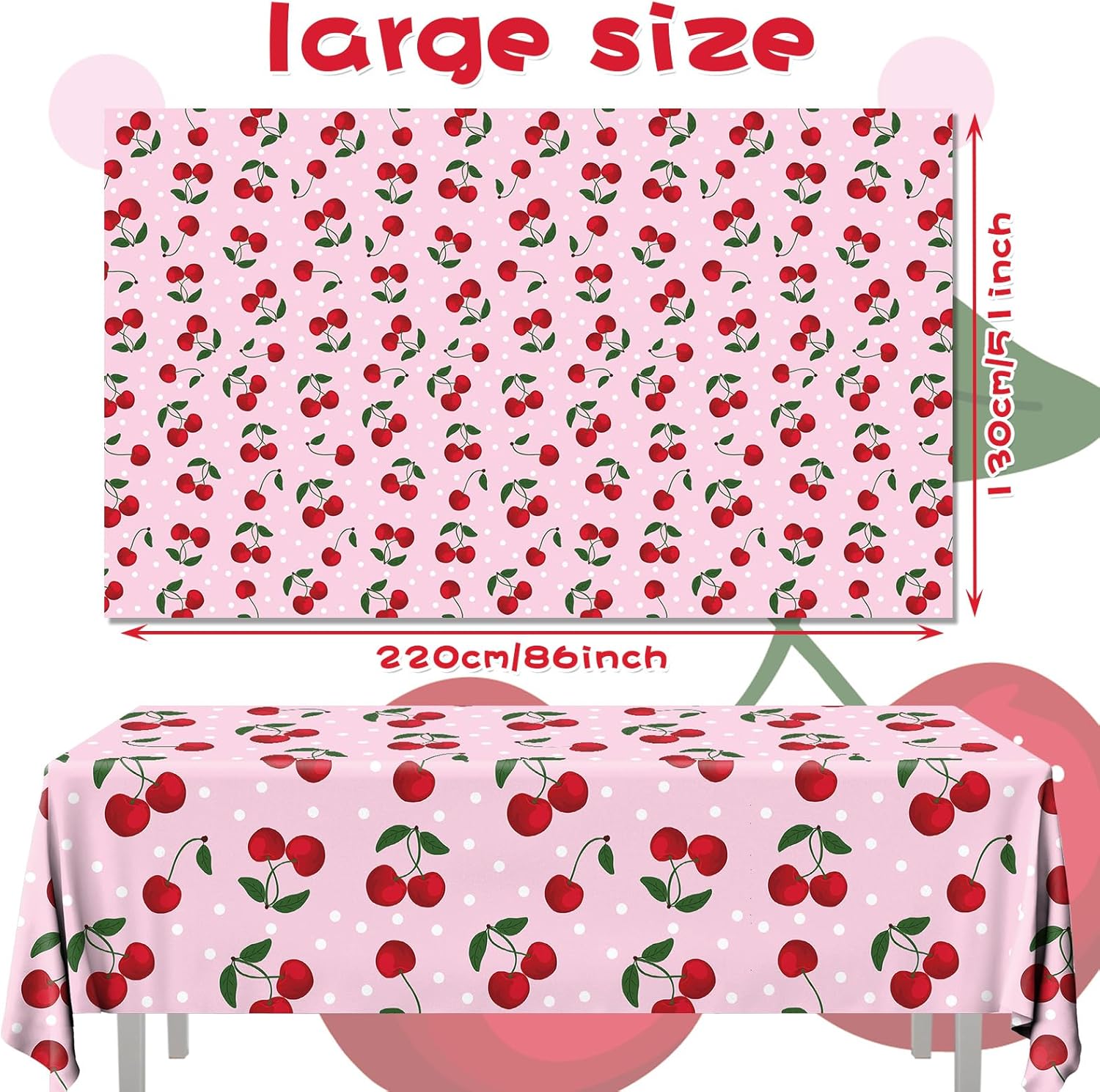 Cherry Themed Tablecloths for Birthday and Baby Shower