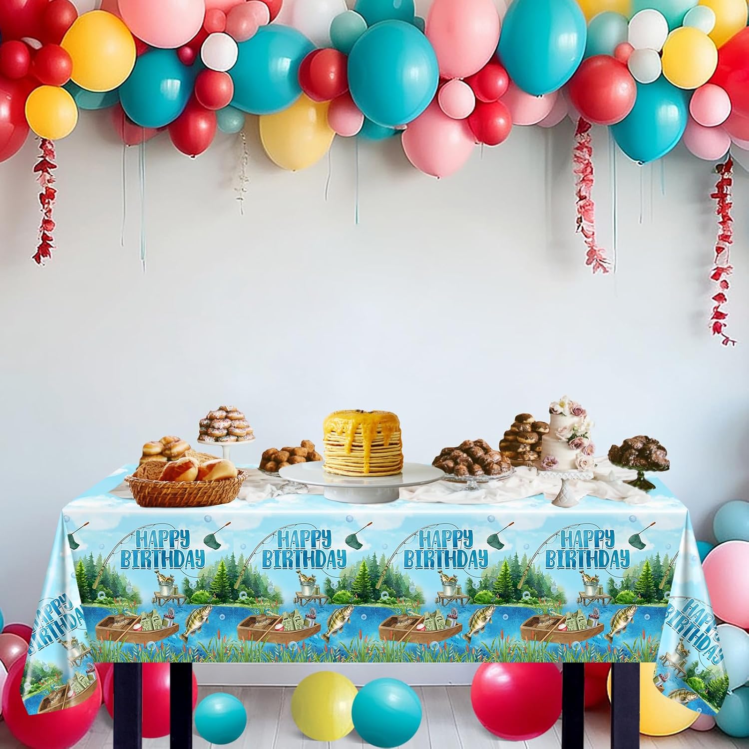 Avezano 3 Pcs Fishing Birthday Tablecloths