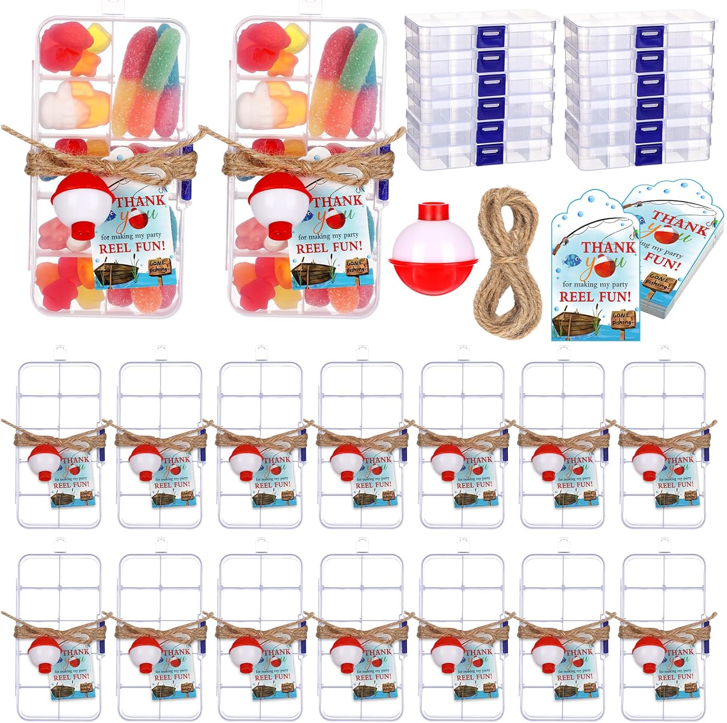 Wonderjune 24 Piece Fishing Party Favor Set