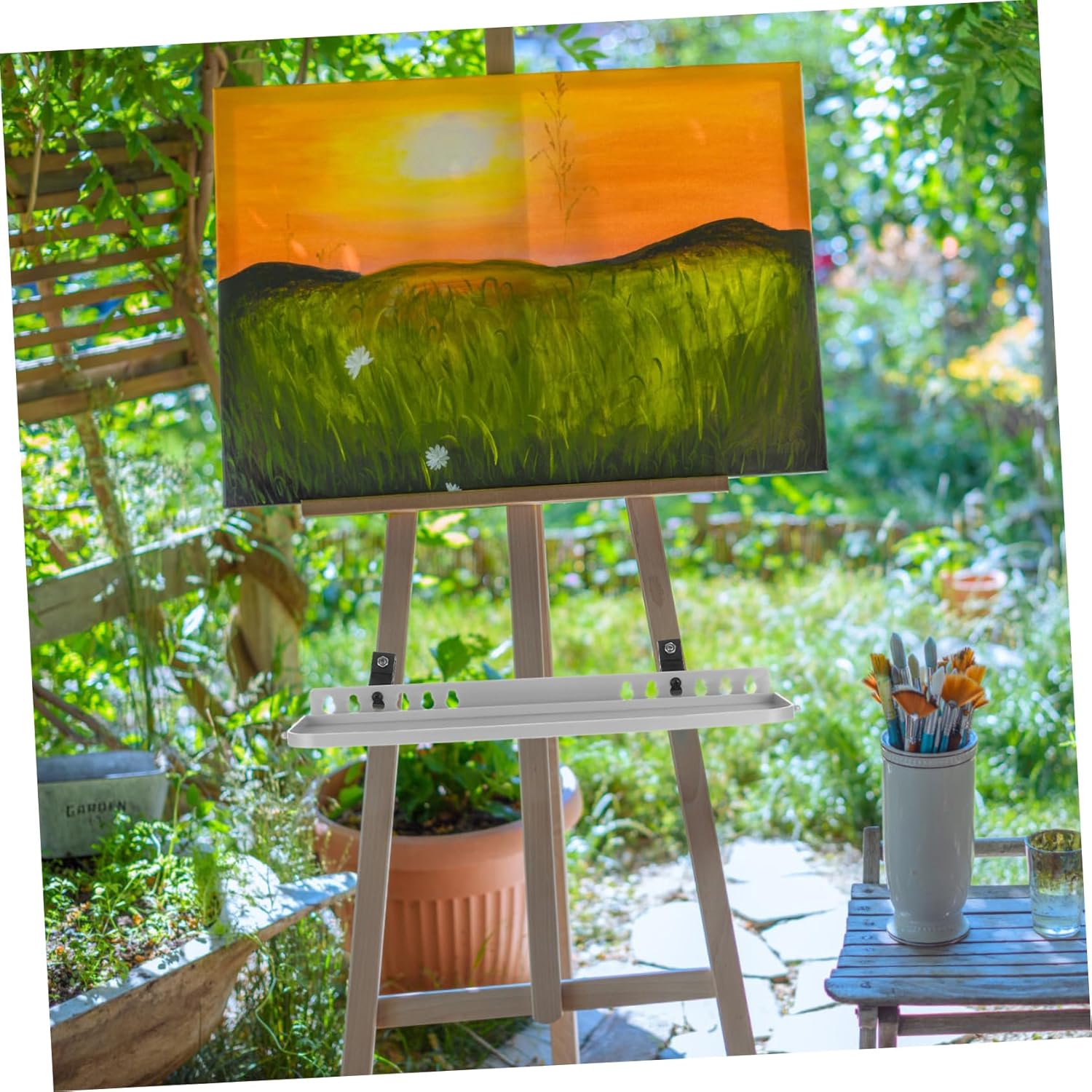 Portable Easel Tray for Artists Lightweight Paintbrush Storage