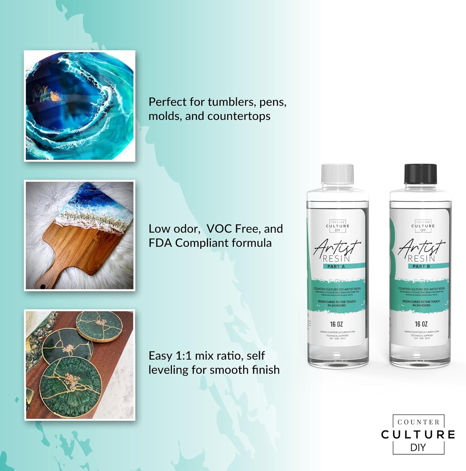 Counter Culture DIY Clear Artist Resin 2 Gallon Kit