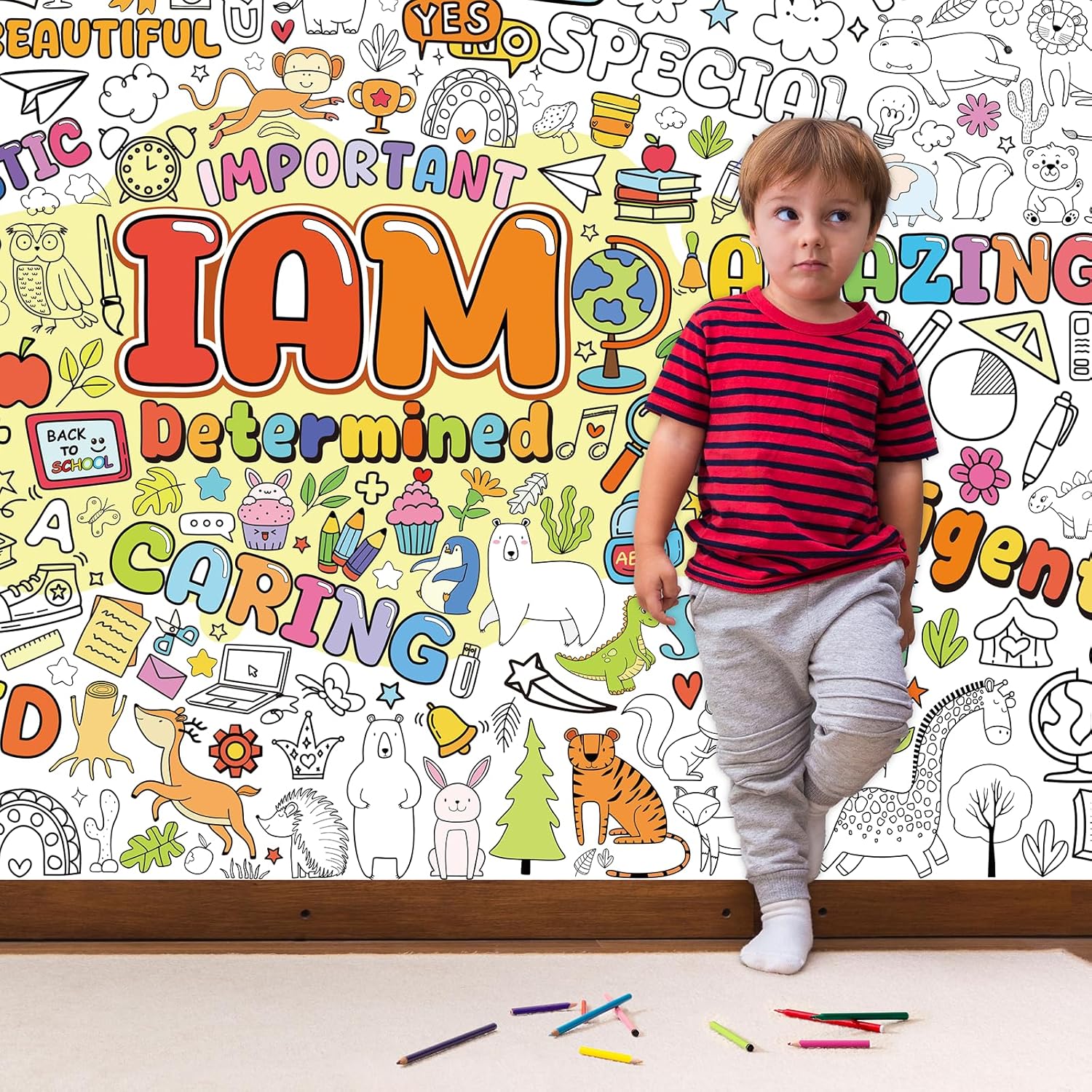 Positive Affirmations Coloring Poster for Kids