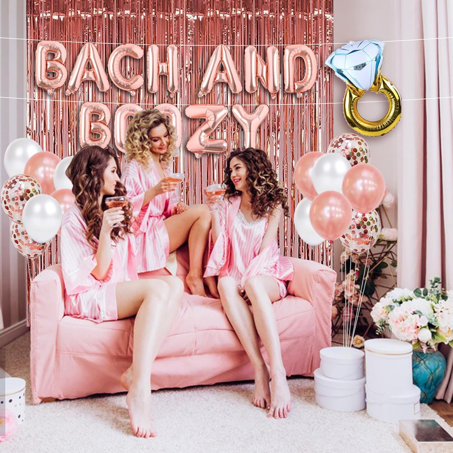 Bachelorette Party Decorations Rose Gold Balloons Kit