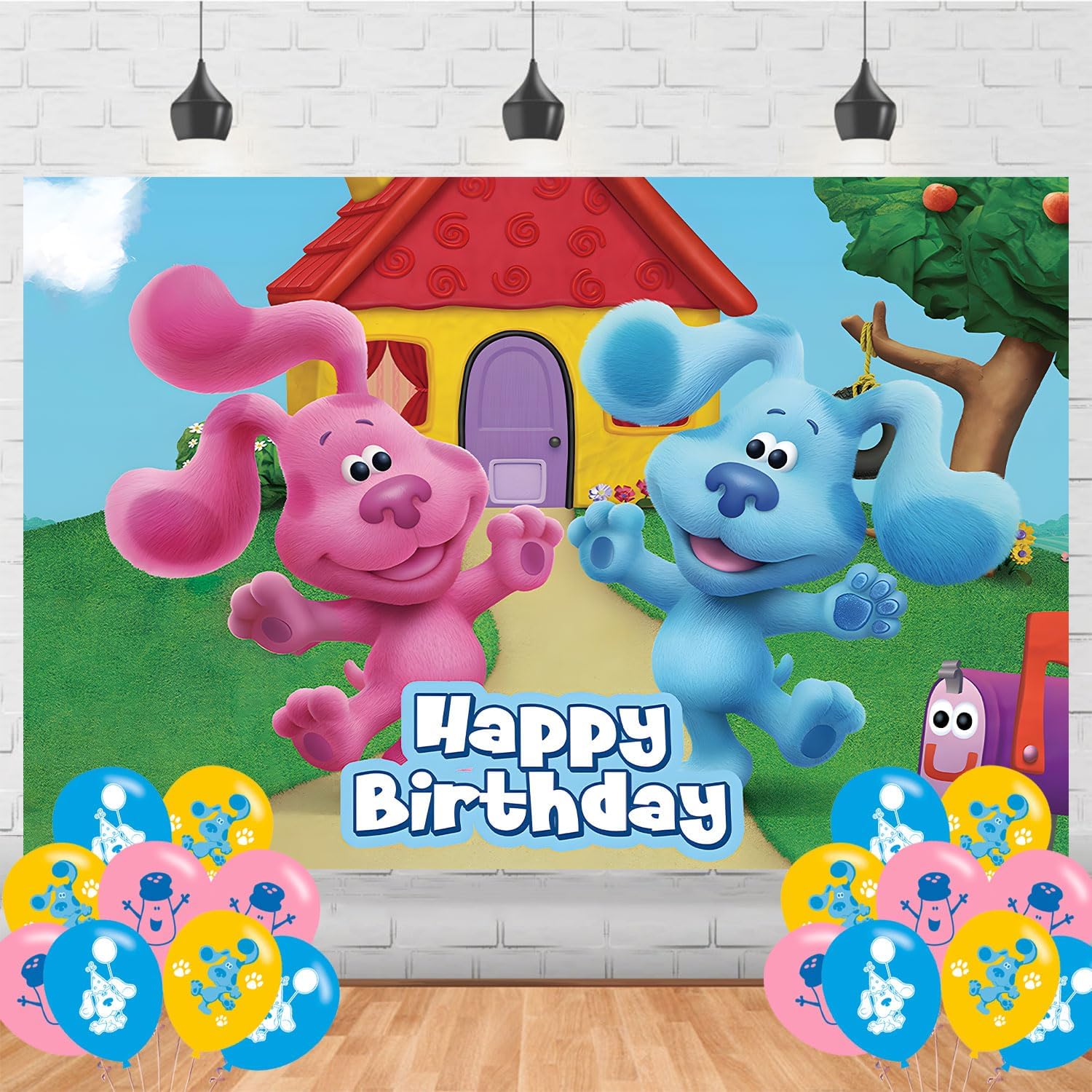 Blues Cartoon Birthday Party Backdrop Banner 5x3
