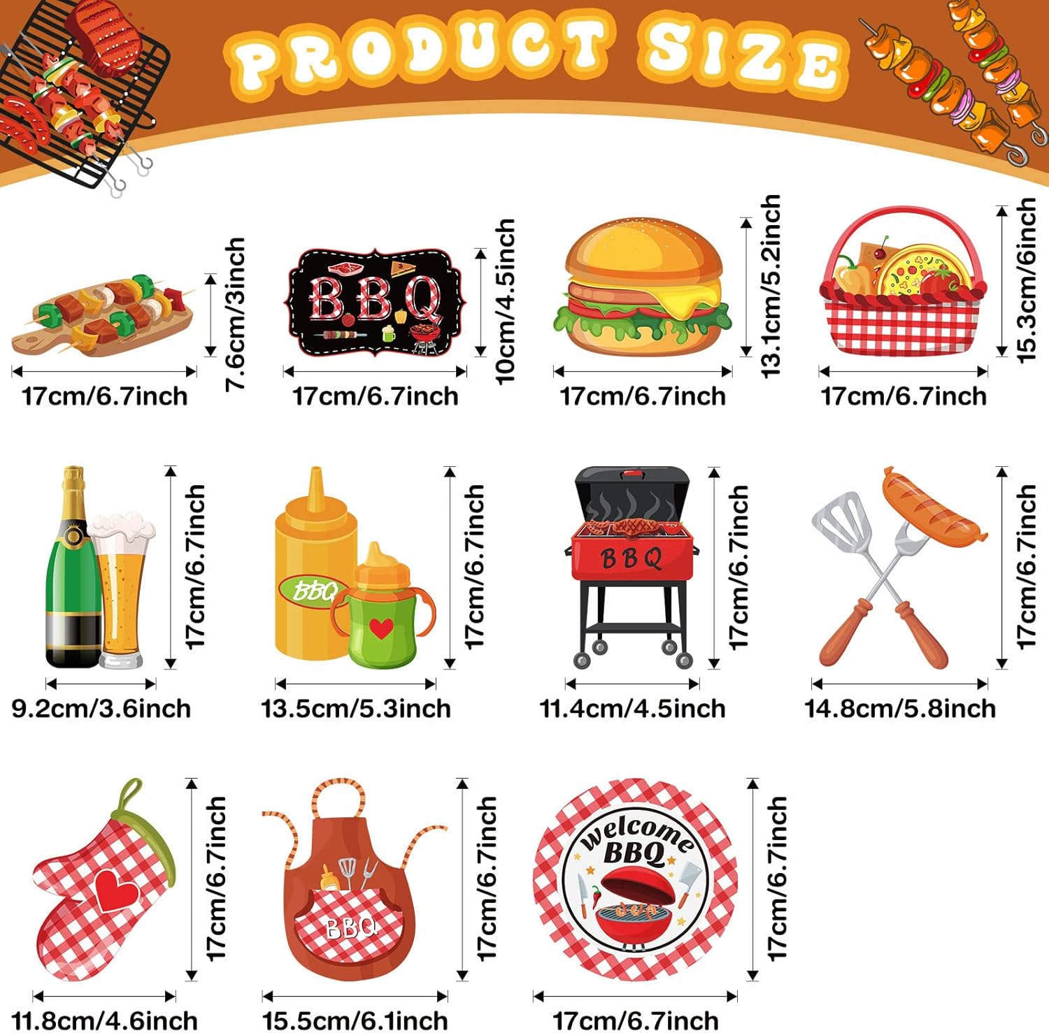 Ireer 52 Pcs BBQ Party Hanging Decor Swirls
