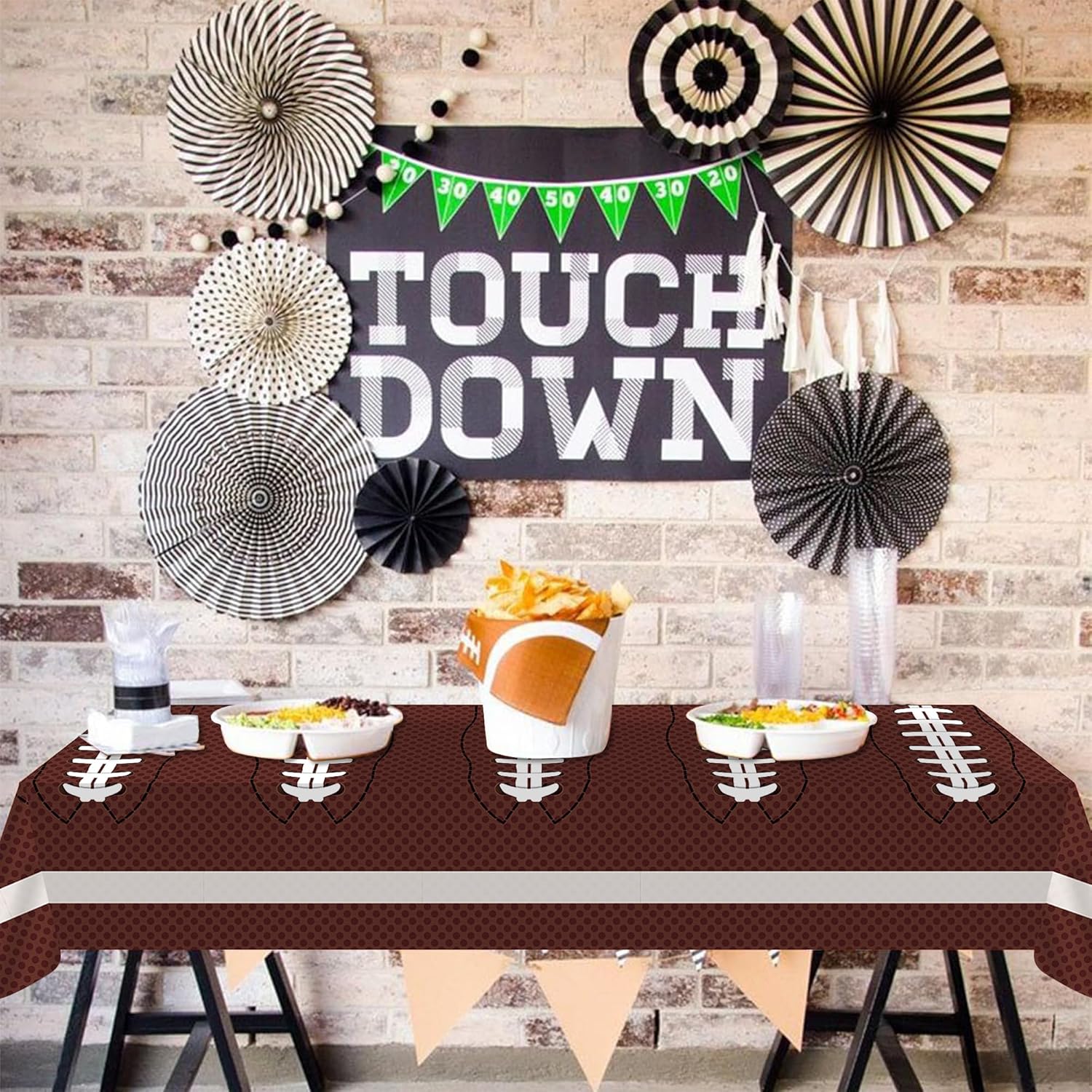 Football Party Decorations 54x108 Inch Tablecloth 2 Pack