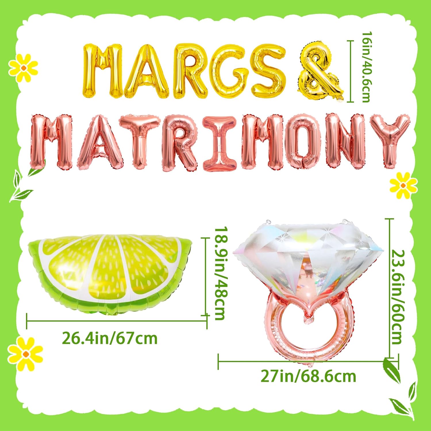 JeVenis Margarita and Matrimony Bachelorette Balloons