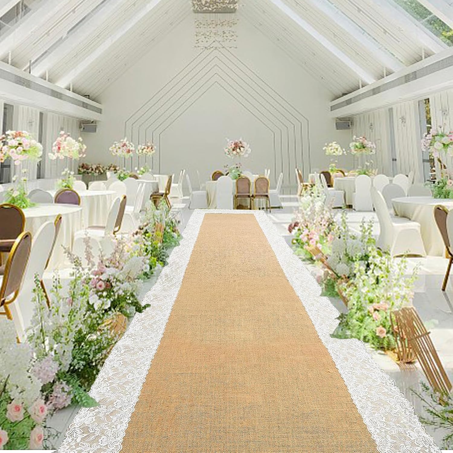 Natural Burlap Wedding Aisle Runner 3ft x 30ft