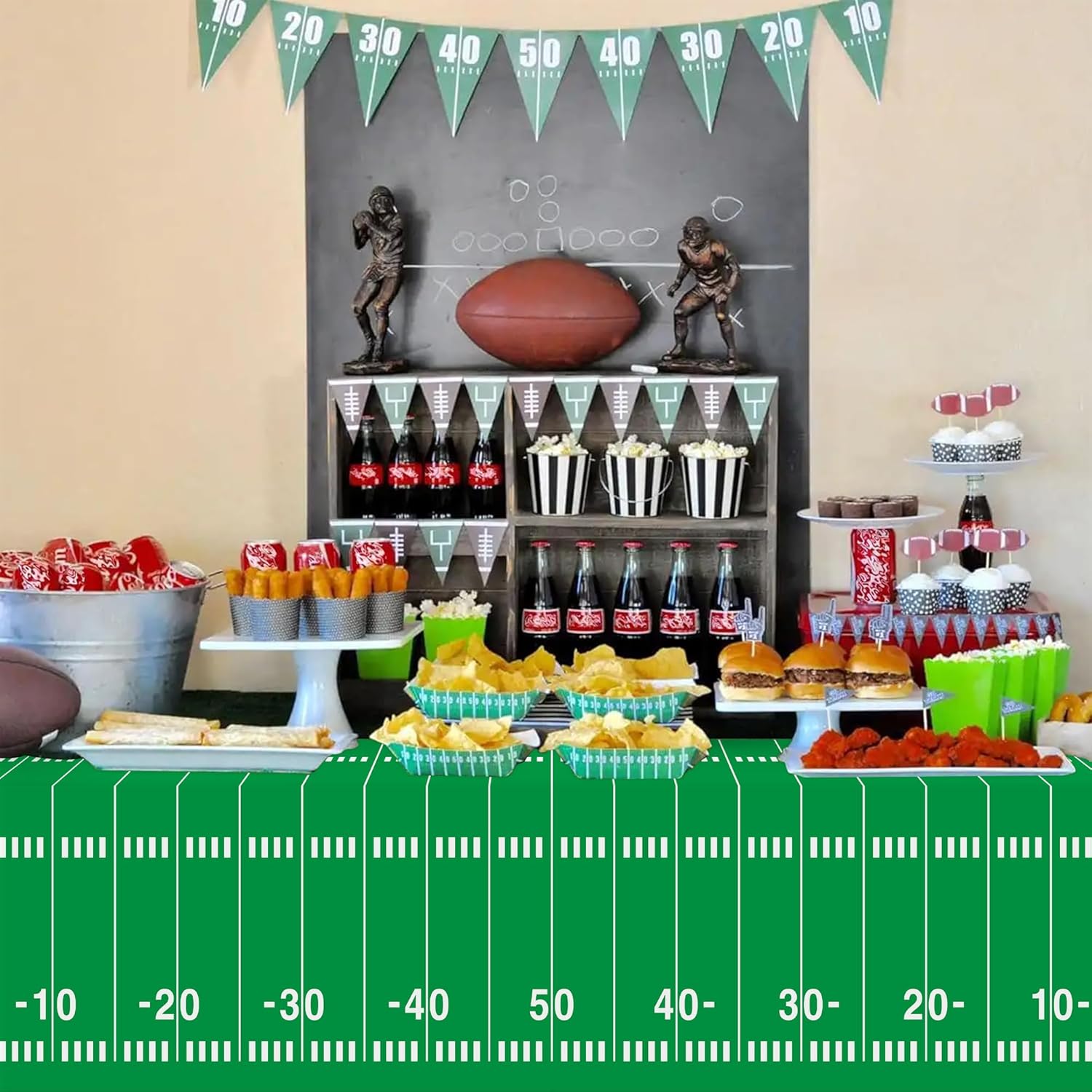 Football Party Decorations 54x108 Inch Tablecloth 2 Pack