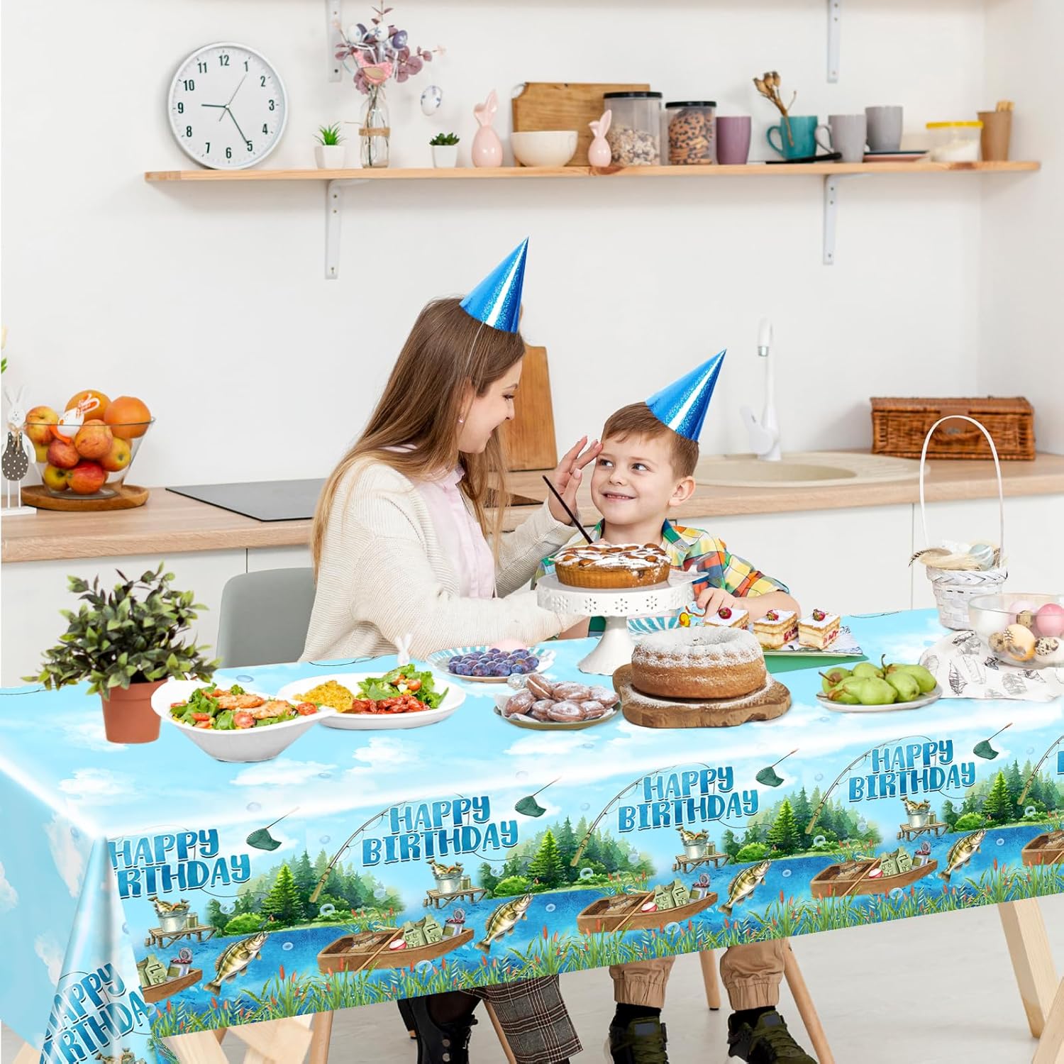 Avezano 3 Pcs Fishing Birthday Tablecloths