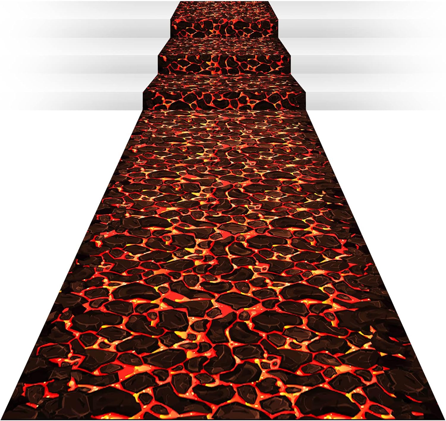 Pinkunn Lava Themed Aisle Runner 24x10ft Party Decor