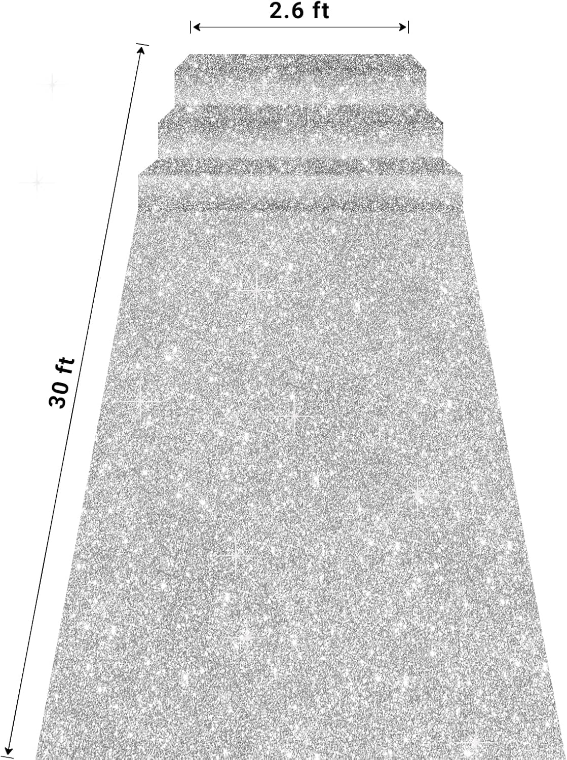 Glitter Carpet Runner 26FT x 30FT for Party and Event Decor
