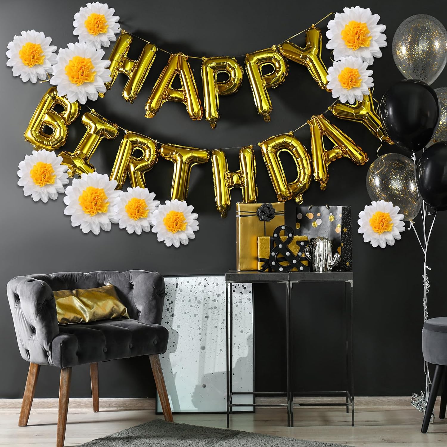 Dunzoom 24 Pack Daisy Tissue Paper Decorations
