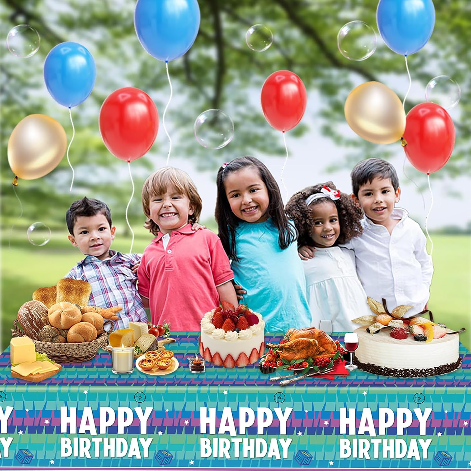 2PCS Video Games Tablecloths for Birthday Parties