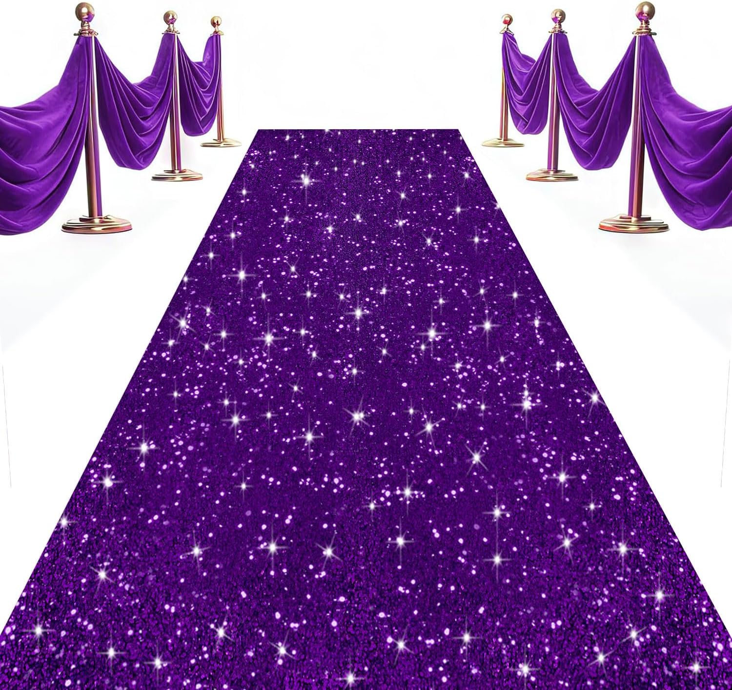 Purple Sequin Carpet Runner for Wedding and Party