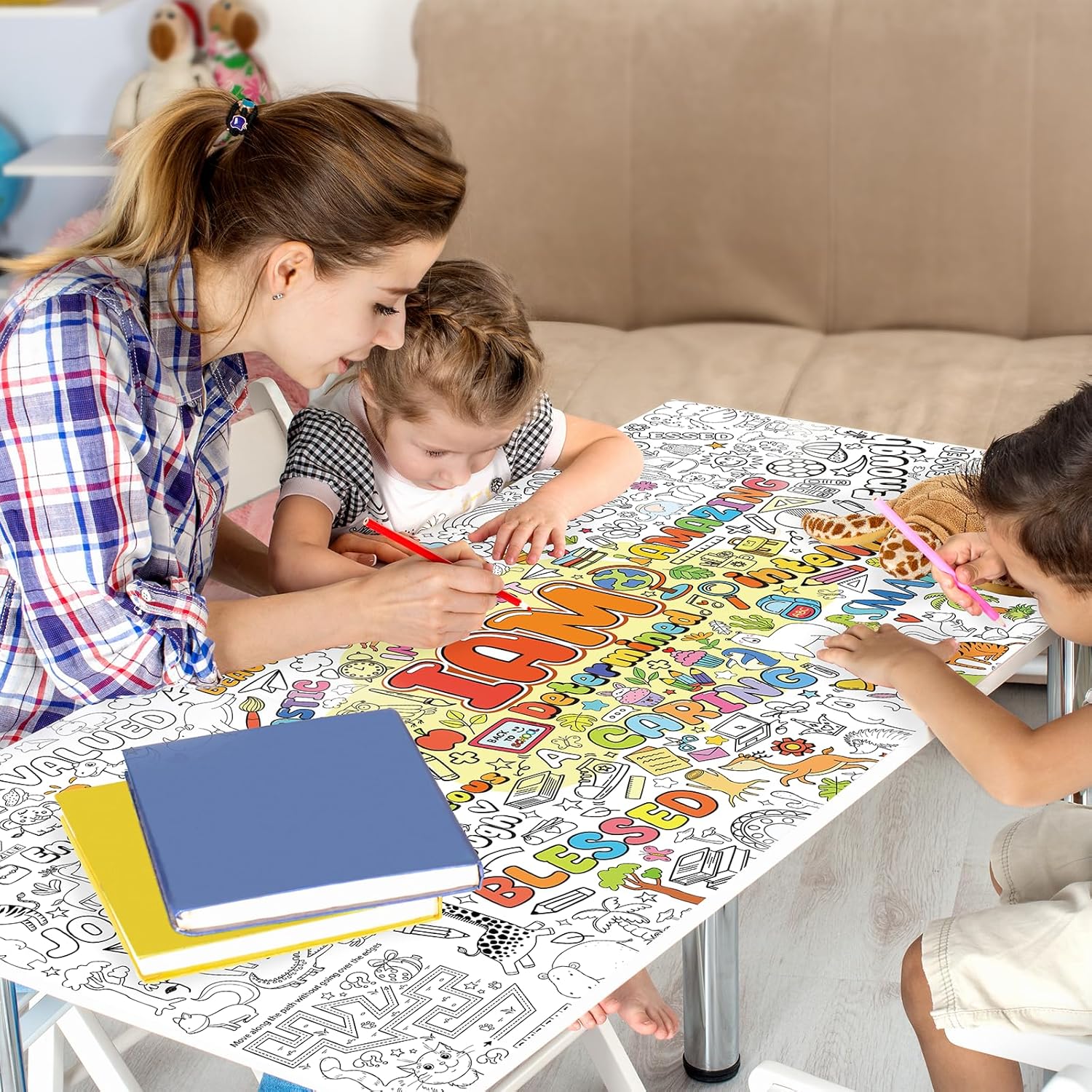 Positive Affirmations Coloring Poster for Kids
