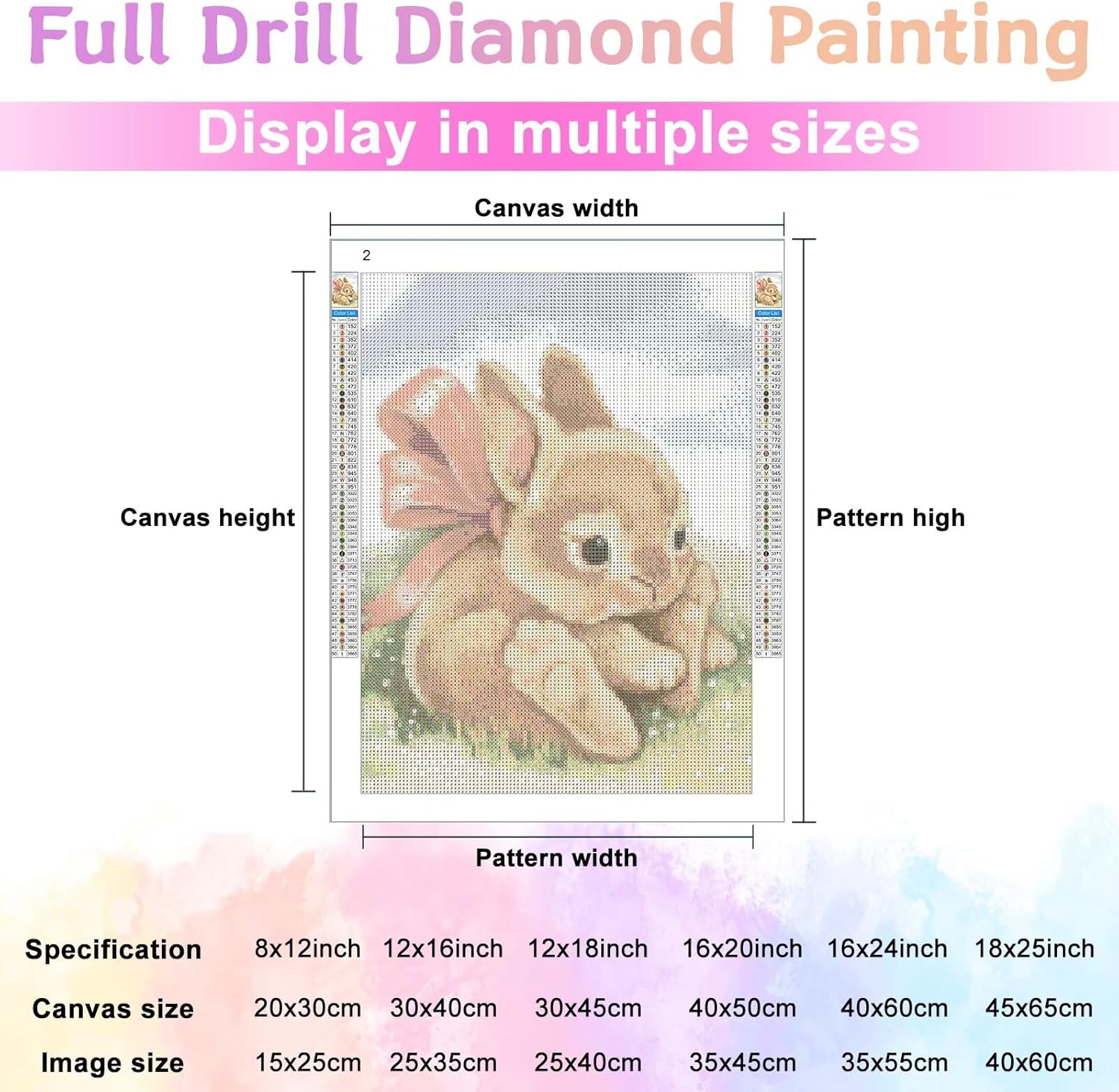 5D Diamond Painting Kit Vintage Bunny 8x12inch
