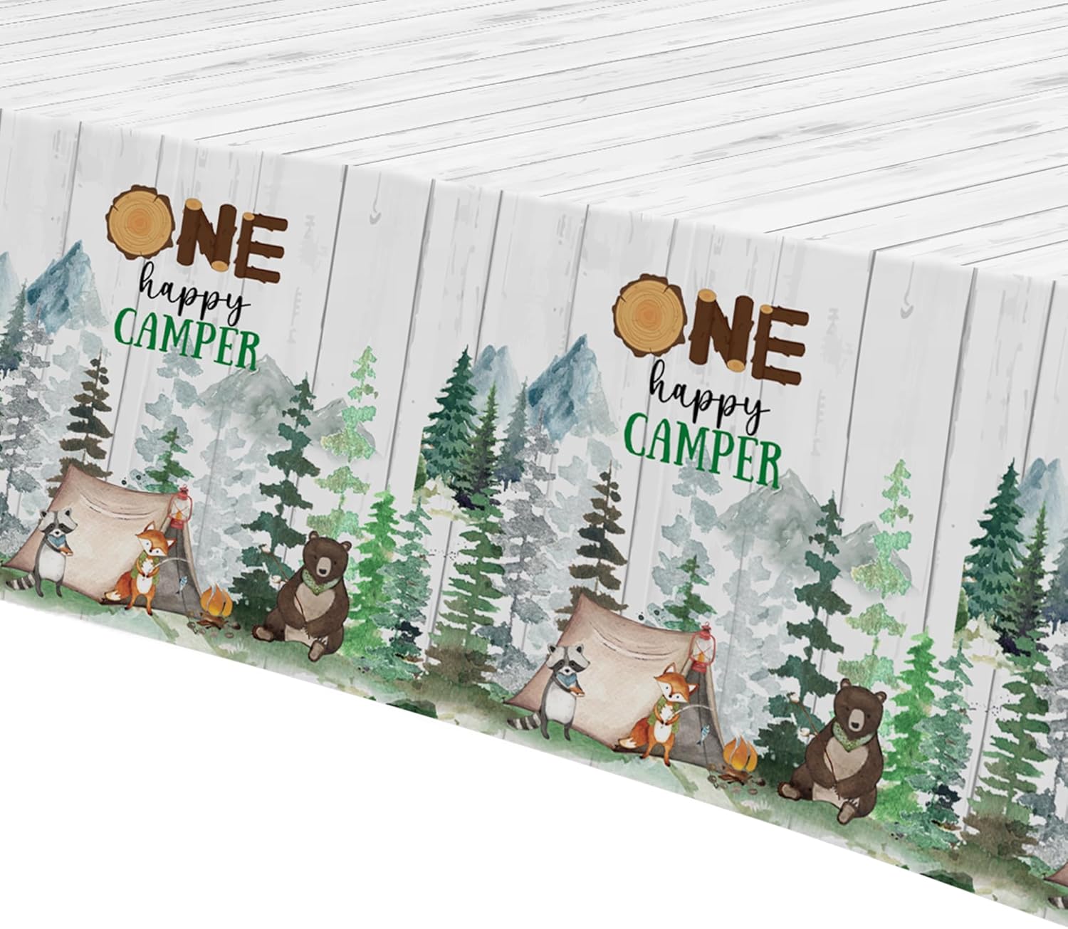 Camping Birthday Party Tablecloth Set 3 Pack 54x108