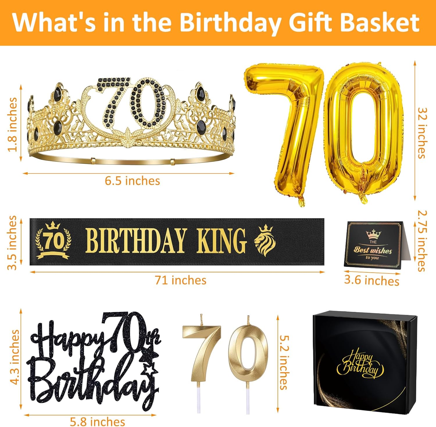 70th Birthday Party Decor for Men Pack
