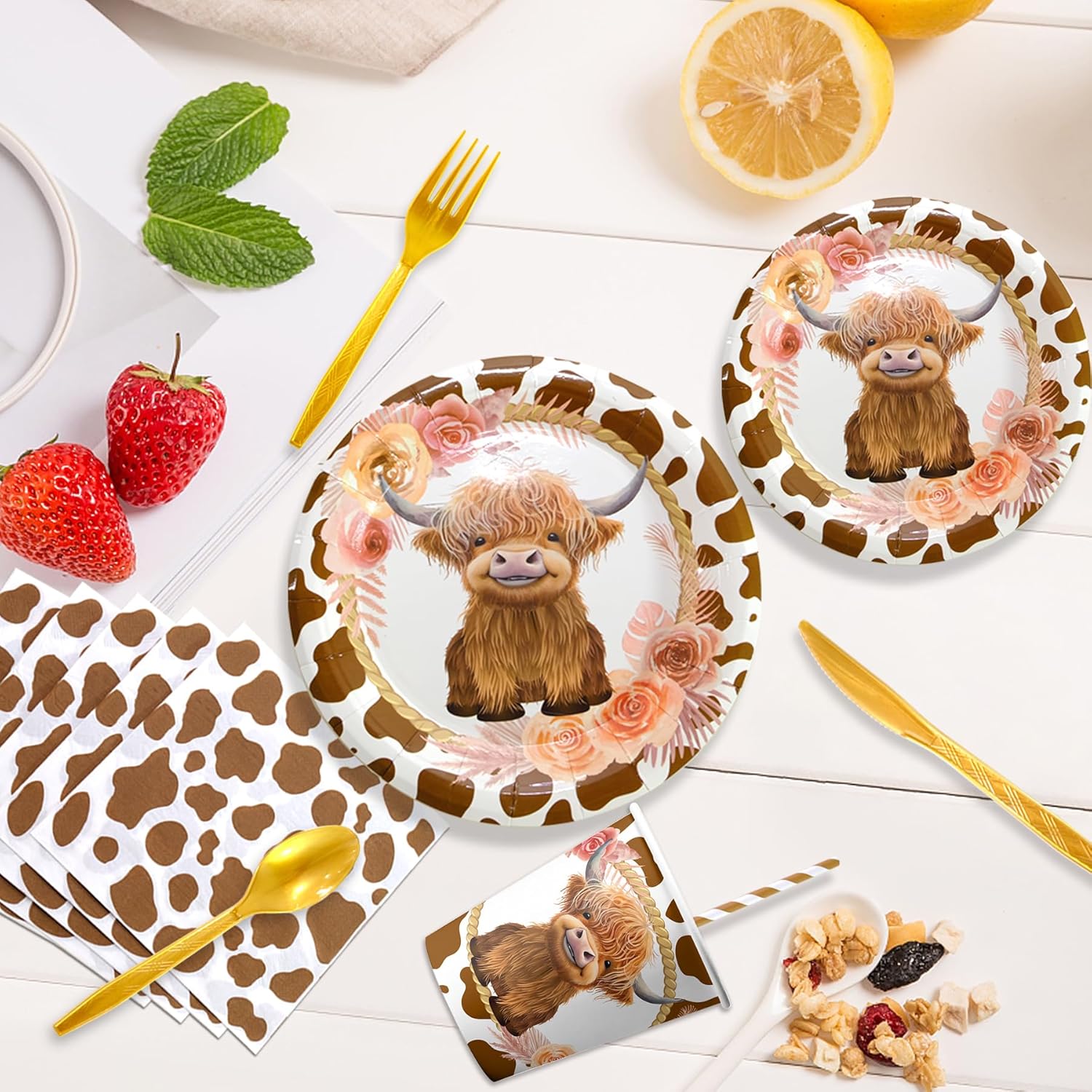 Highland Cow Party Decorations 92 Pcs Set
