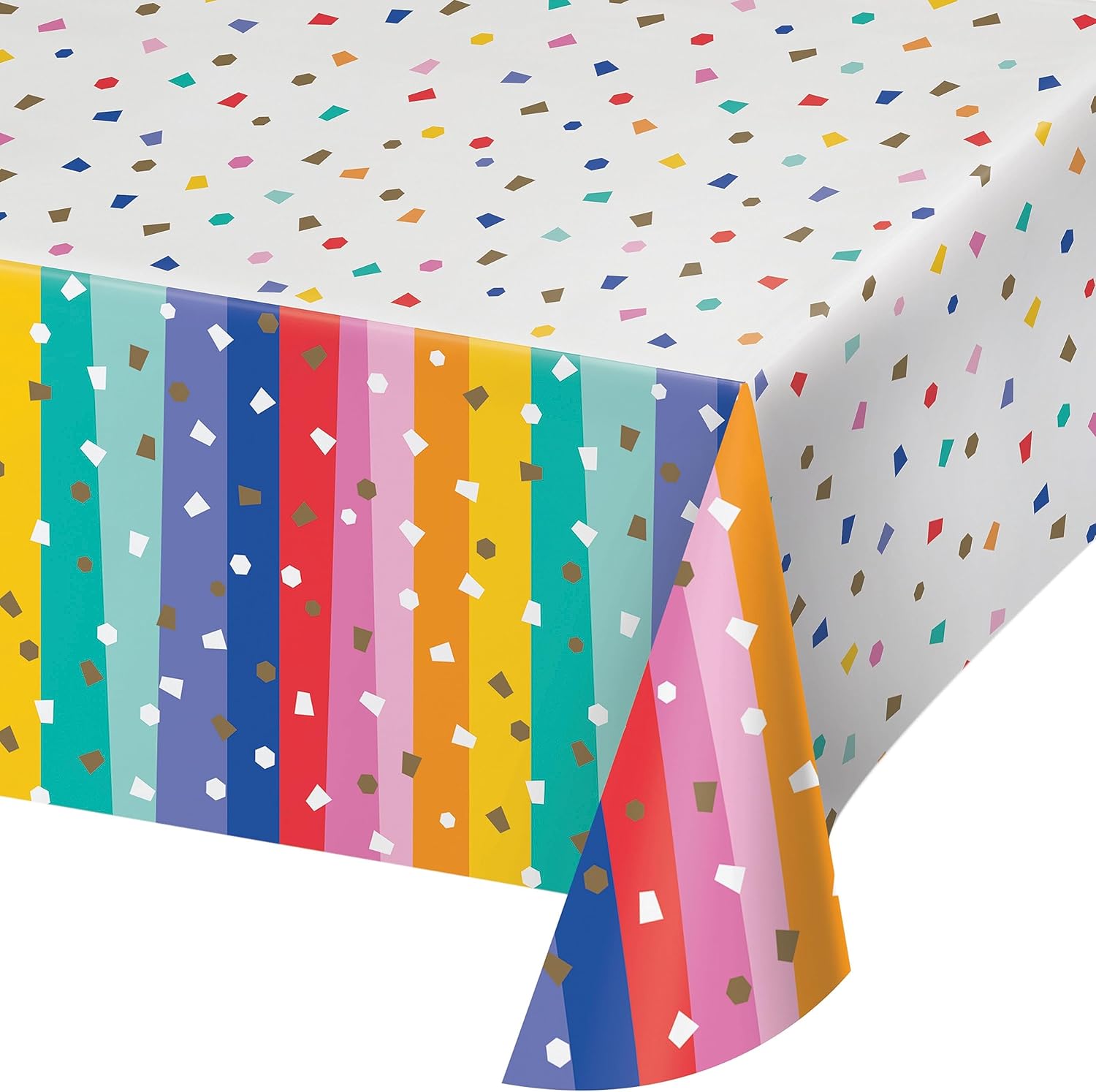 Trendware Birthday Confetti Paper Tablecloth 3 ct