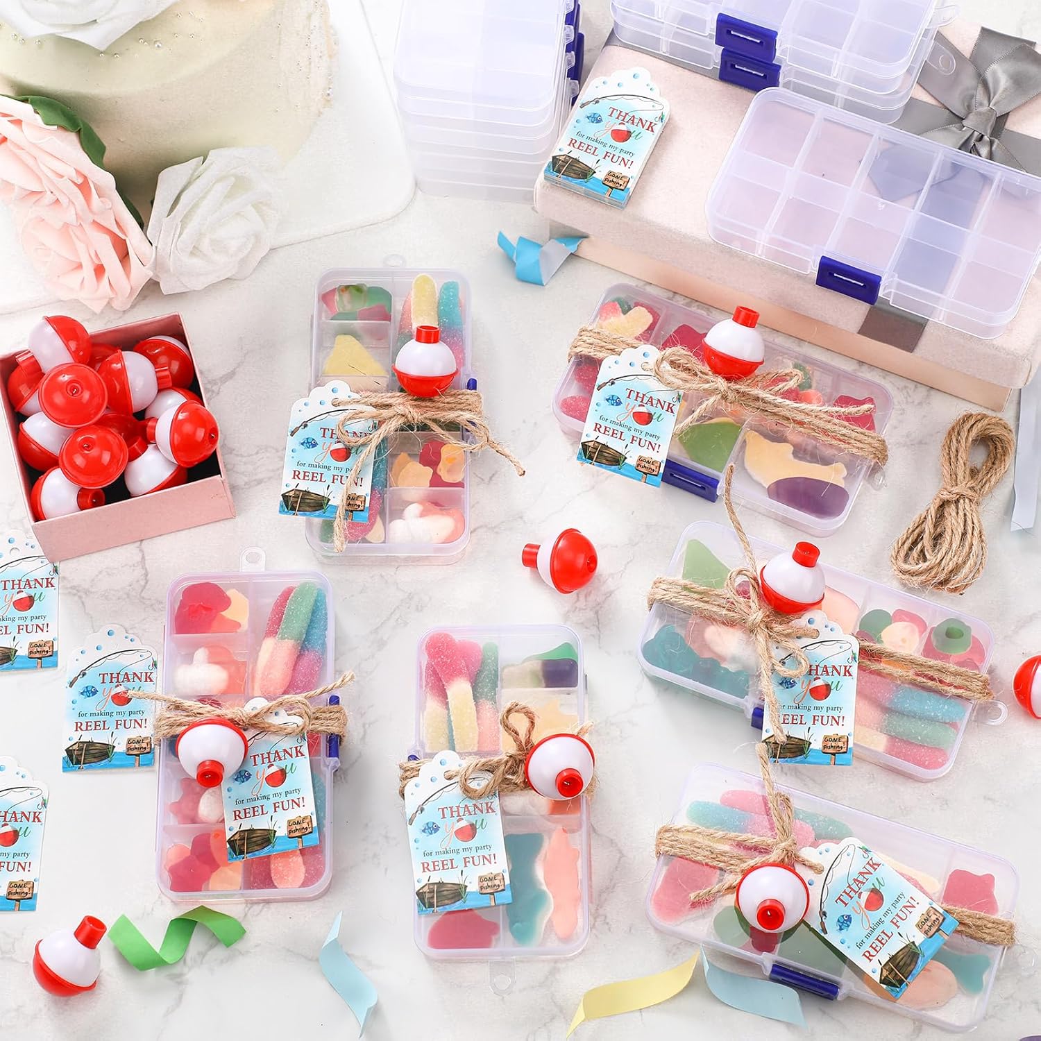 Wonderjune 24 Piece Fishing Party Favor Set