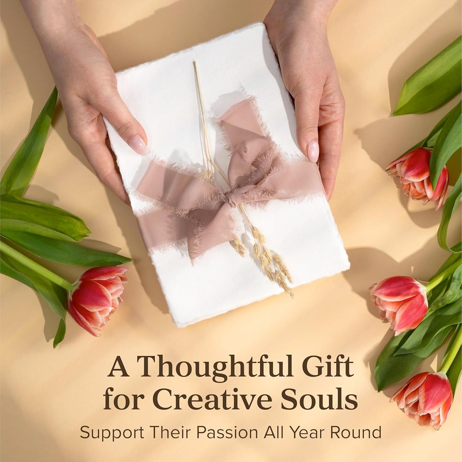 Wanderings Handmade Deckle Edge Paper - 25-Pack - 35 x 2 - 150 GSM - Textured Cotton